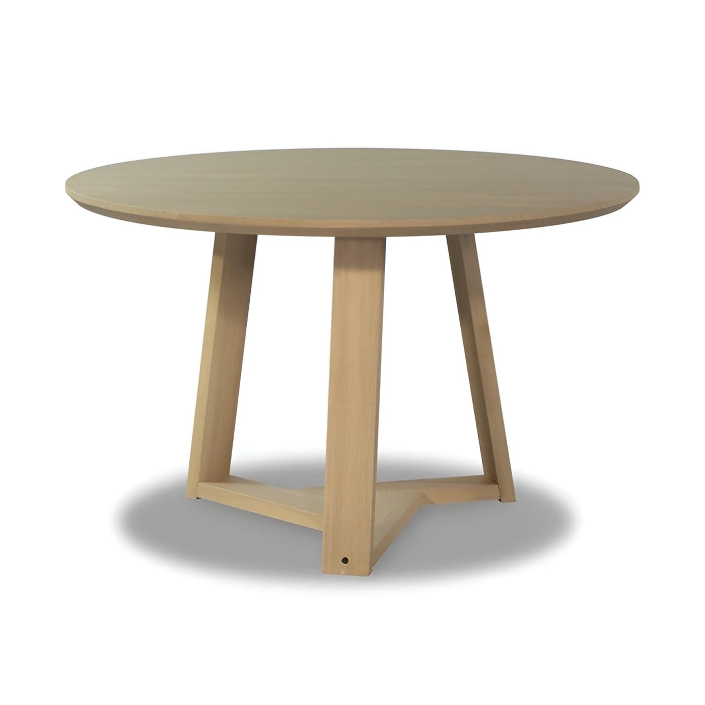 Slickblue Round Scandinavian Style Fixed Dining Table Solid Pine Wood Table Top with Natural Wood Frame Wood Base Perfect for Family Meals Casual Dining or Intimate Gatherings - 48 in L x 30 in H - Natural