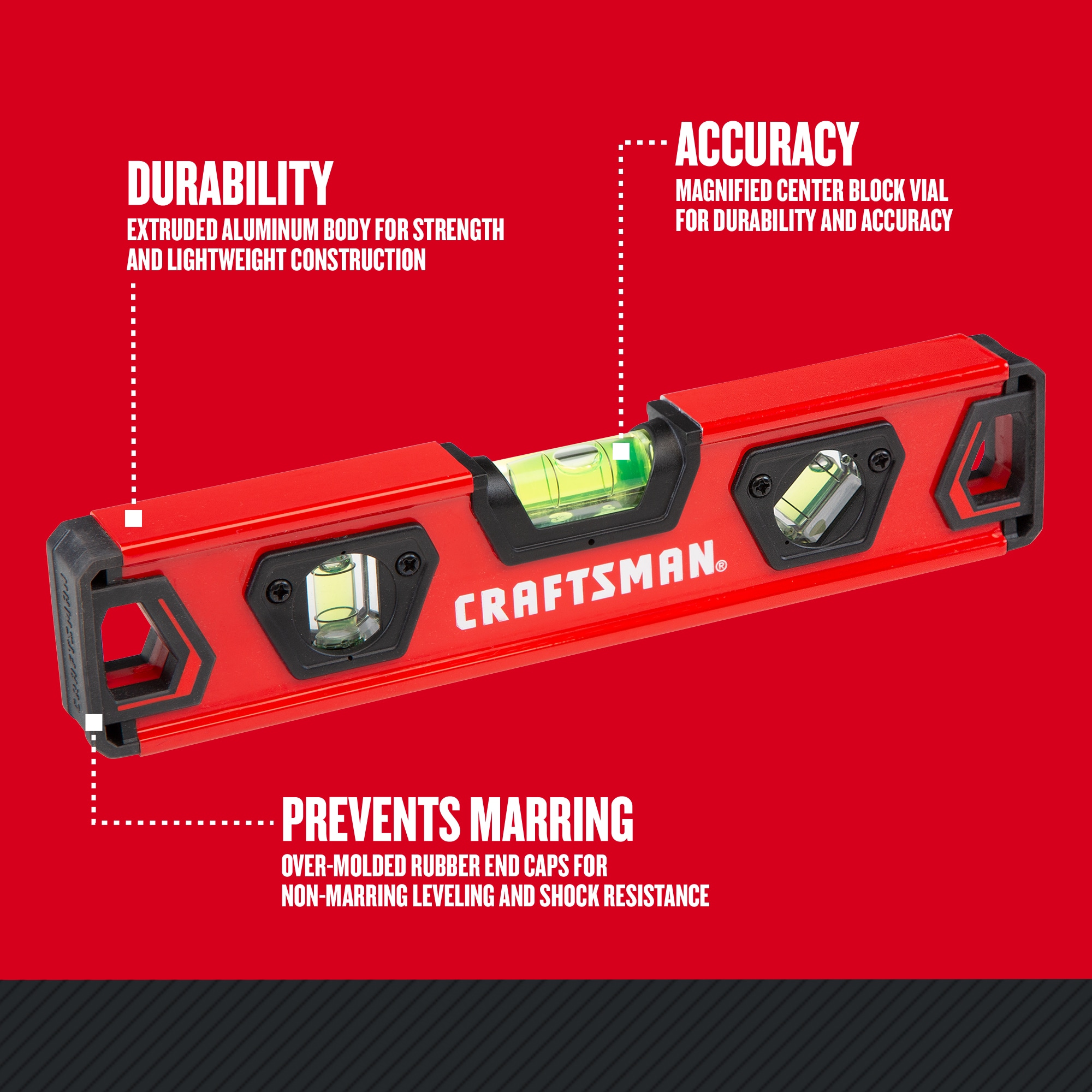CRAFTSMAN Aluminum 9-in Vial Magnetic Torpedo Level in the Levels  department at