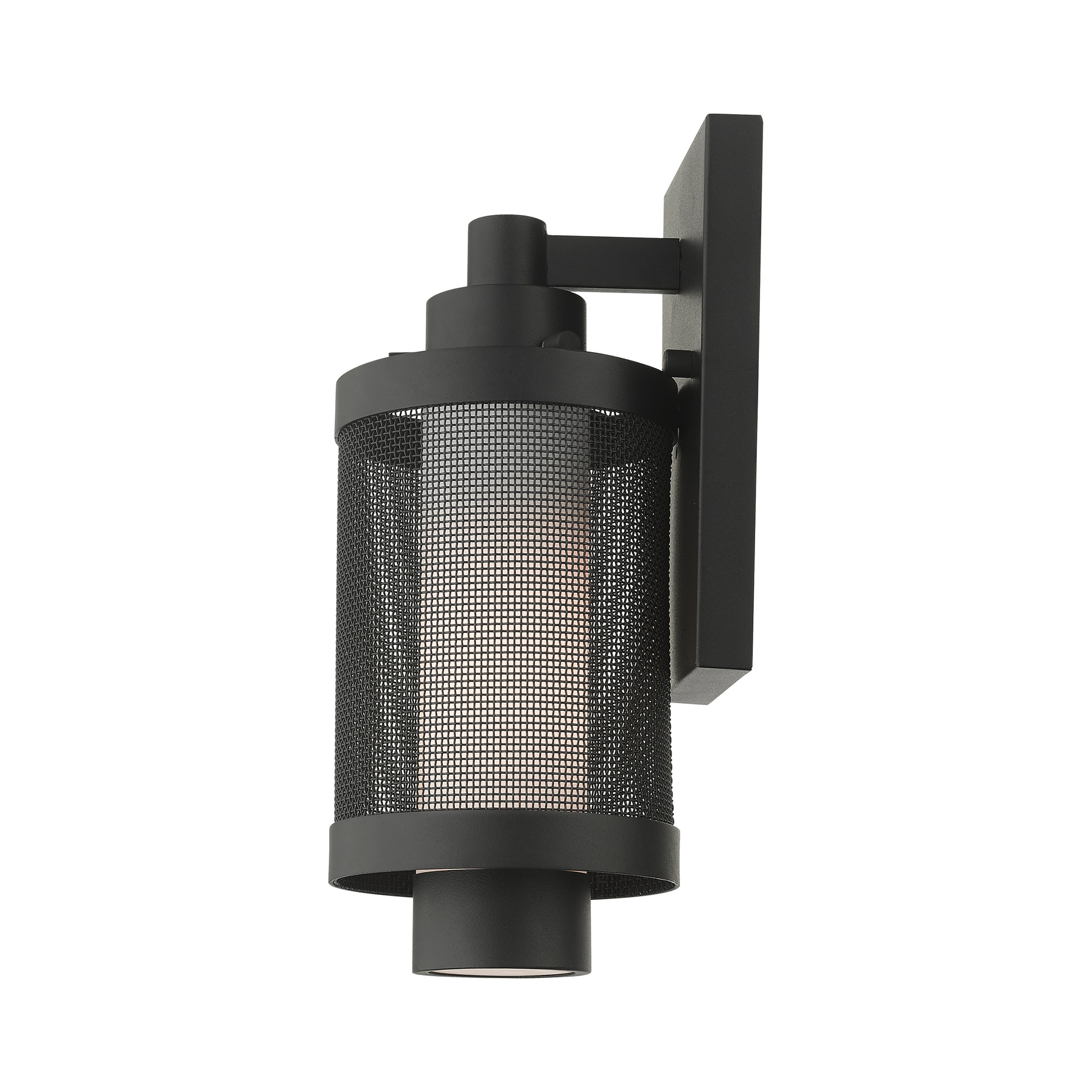 Textured Black Stainless Steel Mesh Outdoor Wall Lantern