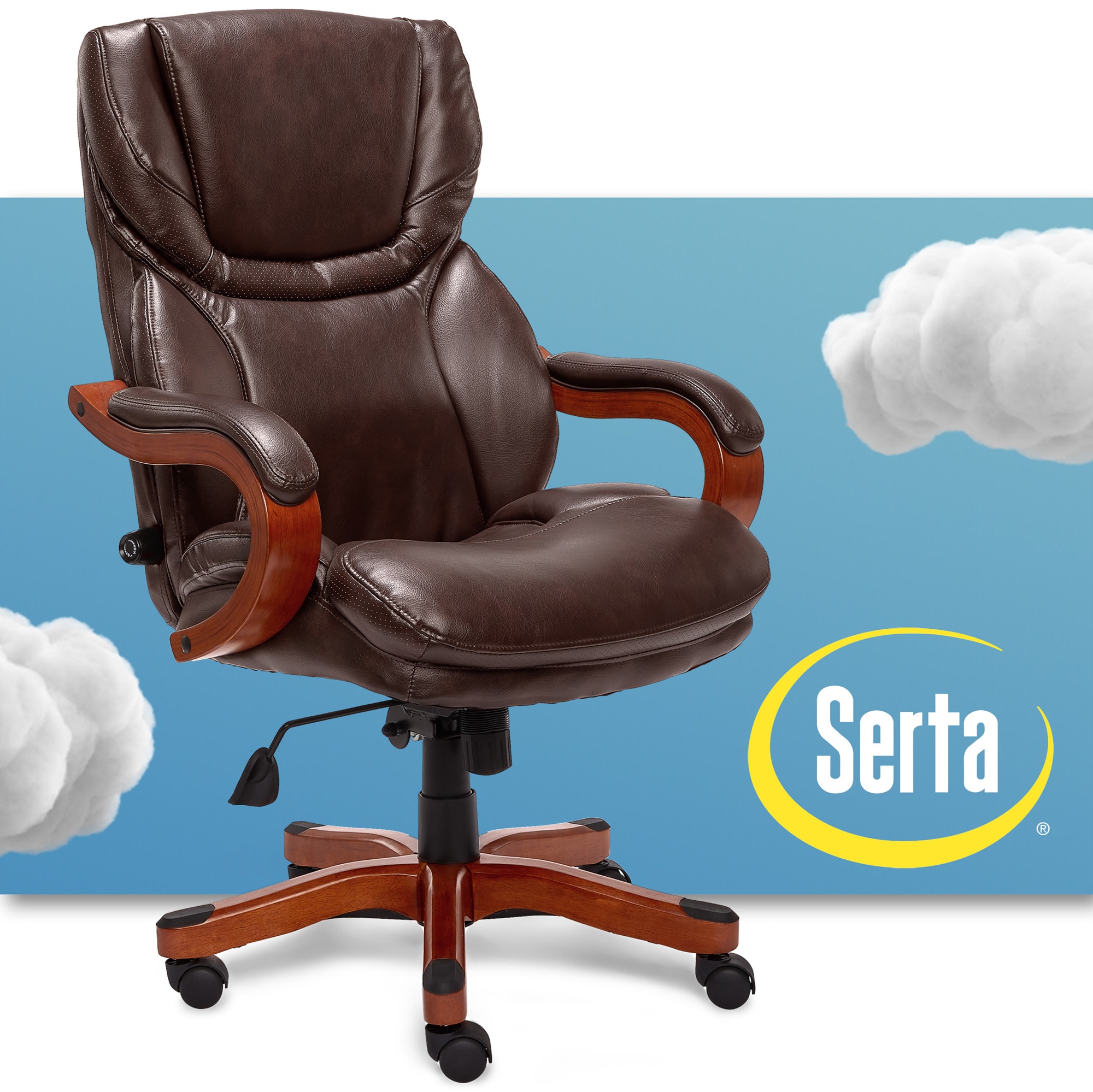 Conway High Back Brown Faux Leather Executive Swivel Chair