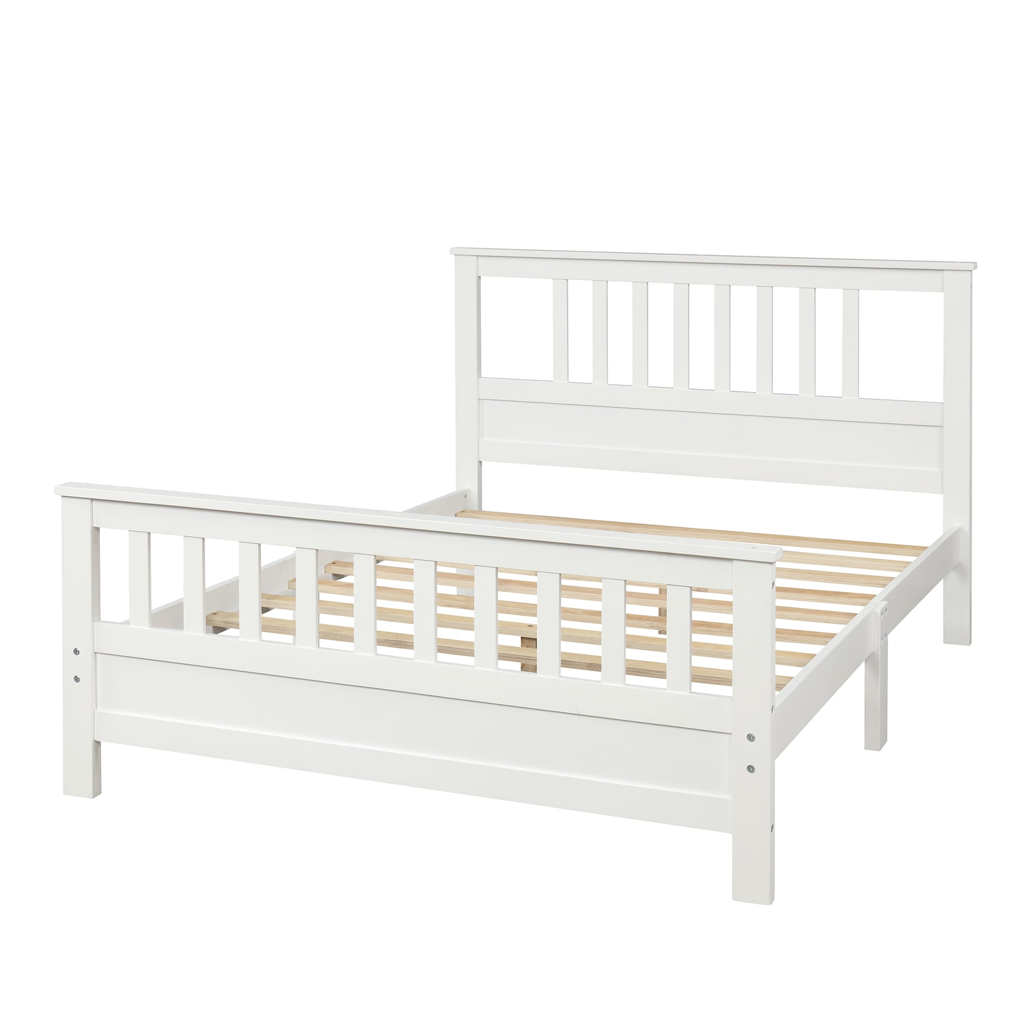 Sumyeg WM-WF192974AAK Wood platform bed White Full Wood Platform Bed