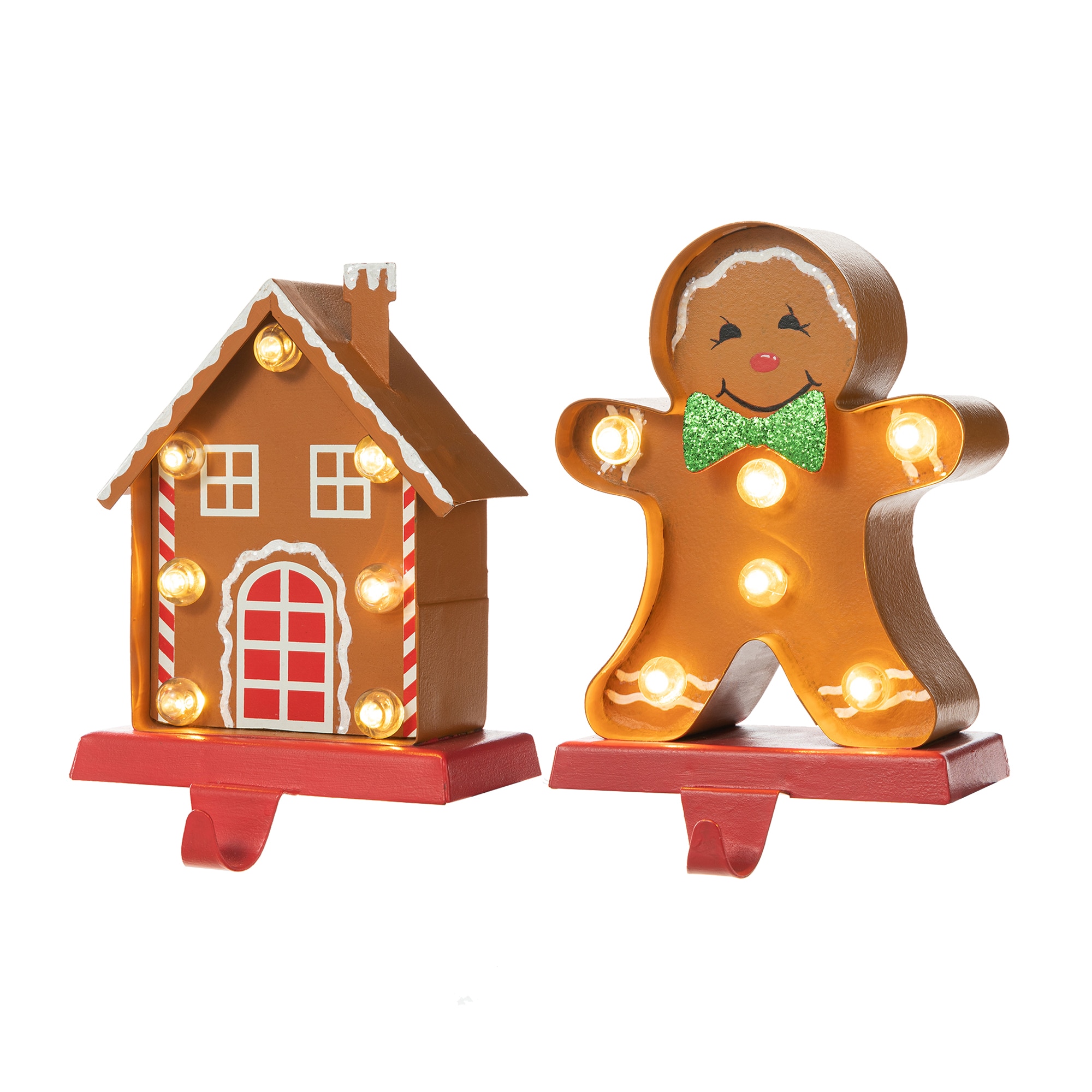 Glitzhome 2005000069 2 -Pack Decorative Metal Stocking holder