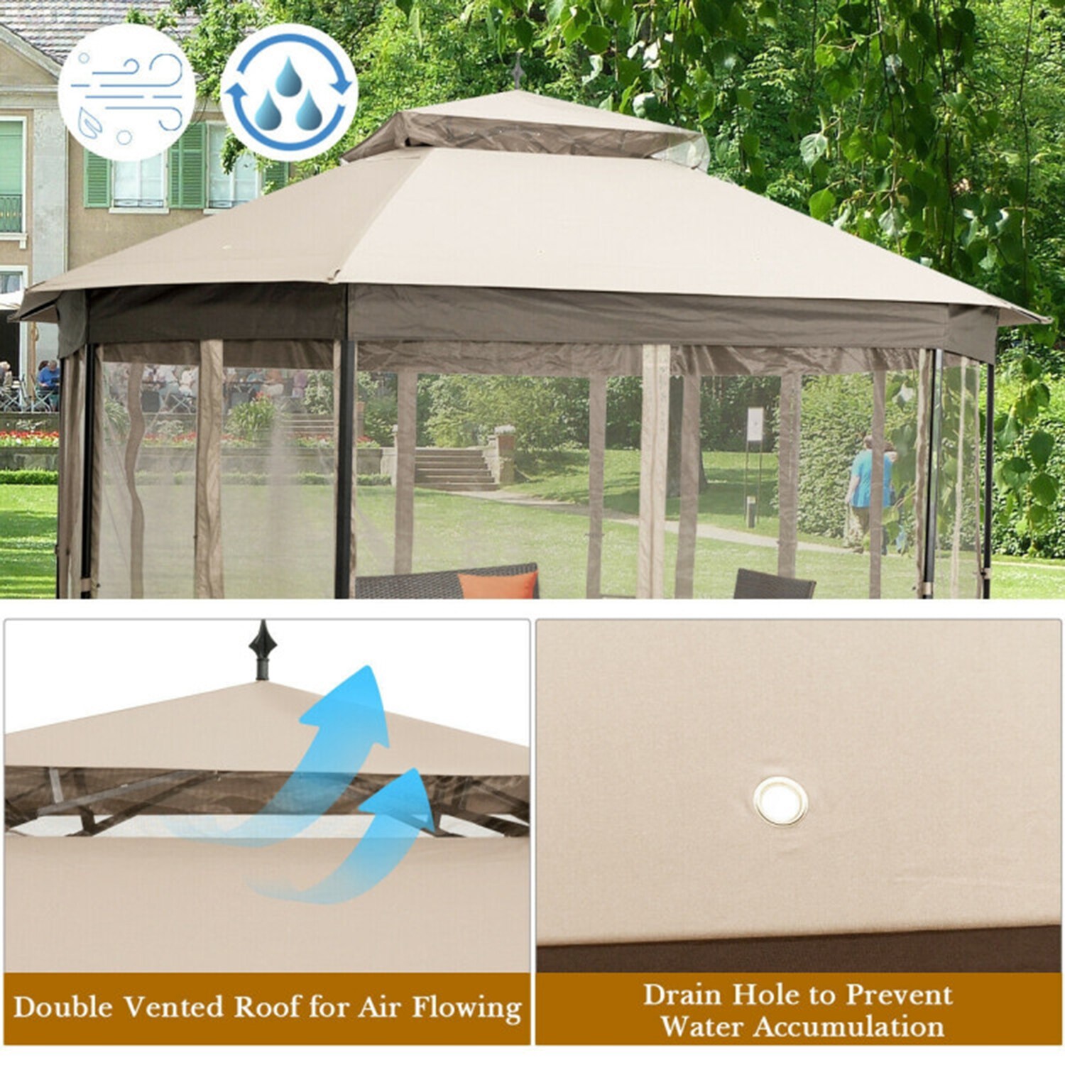 Mondawe 884-HY Wood-Resin-Gazebos - View #2