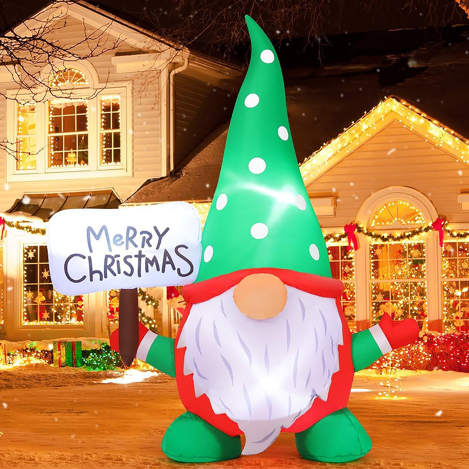 6 FT Height Christmas Inflatables Outdoor Candle, 2024 Blow Up Yard Decoration