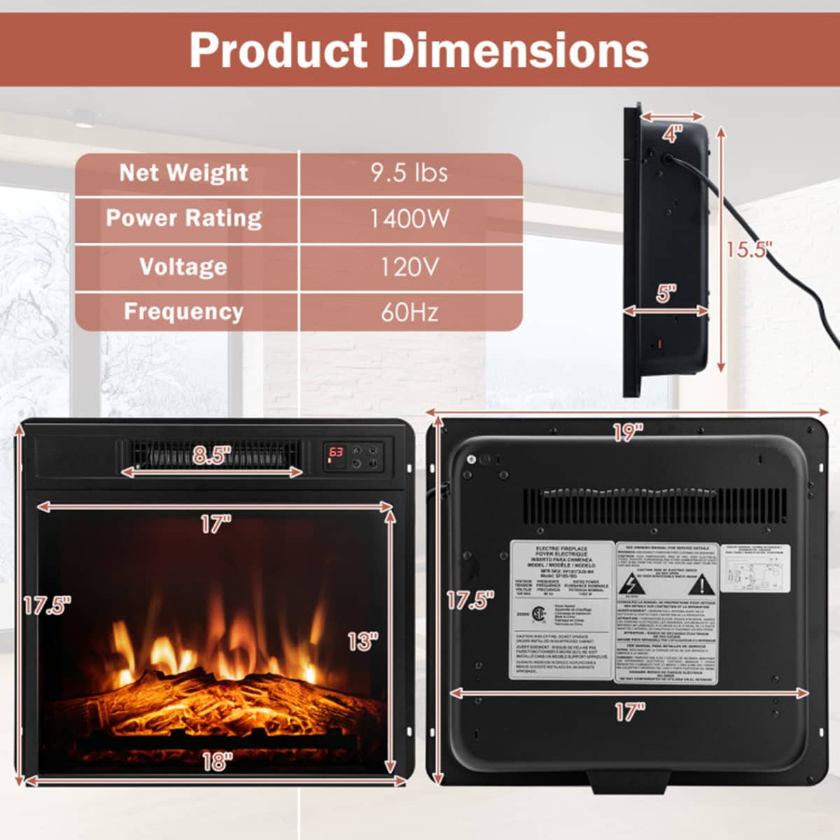 Clihome CL-BKUS-10173 Electric-Fireplaces - View #5