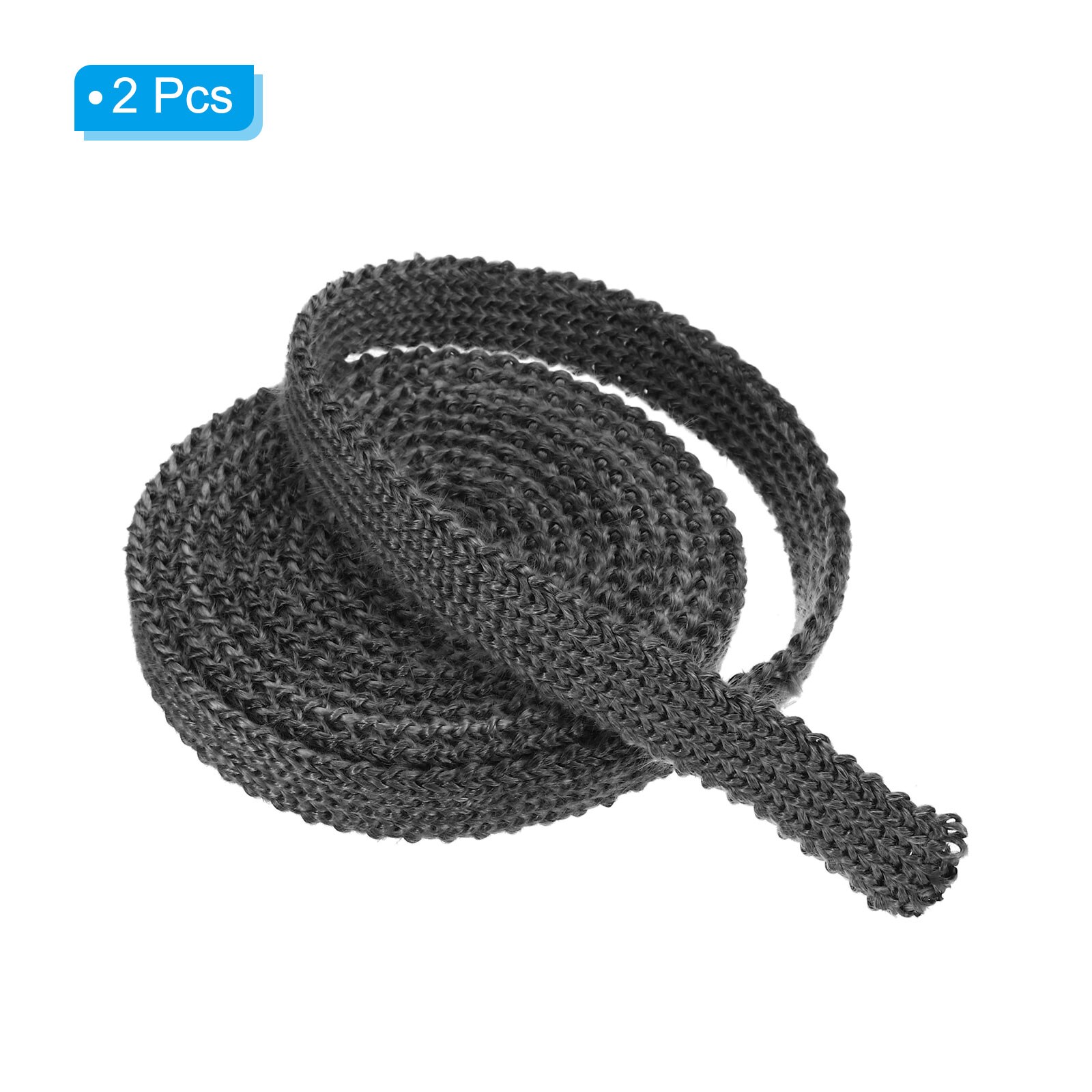 PATIKIL Stove Rope 8mm X 2.5 Meters, Graphite Fiberglass Round High-Temperature Resistance Seal Rope Replacement Gasket For Stoves Fireplace Door, Black