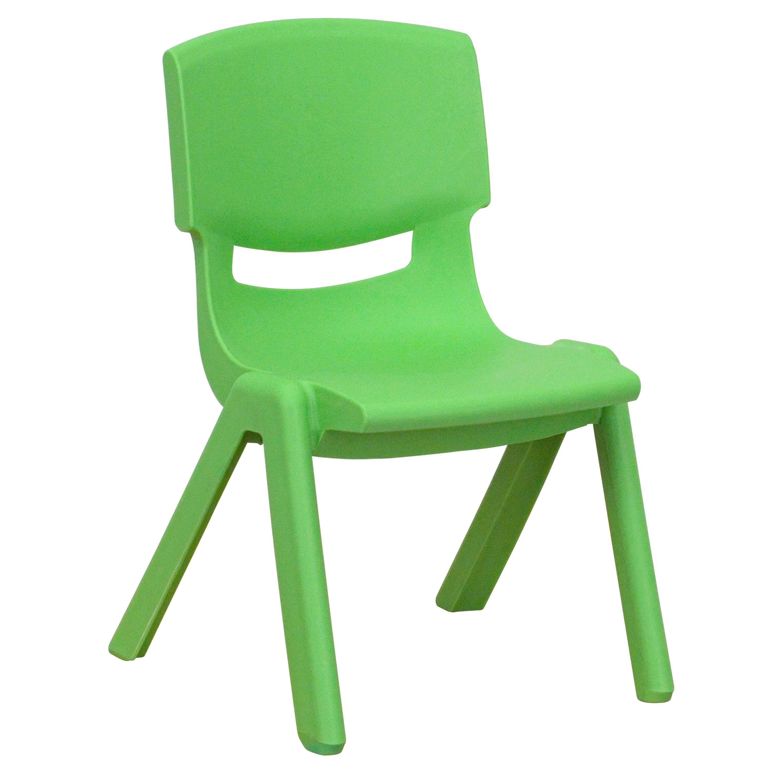 Lively Green Stackable Plastic Preschool Chair, 44"x13"x17"