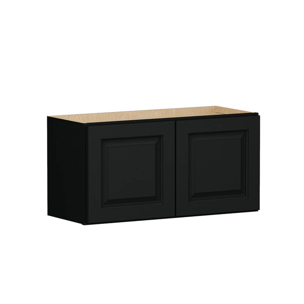 Shenandoah Stemson 33-in W x 15-in H x 12-in D Black Painted Wall Fully Assembled Cabinet Raised Panel Raised panel