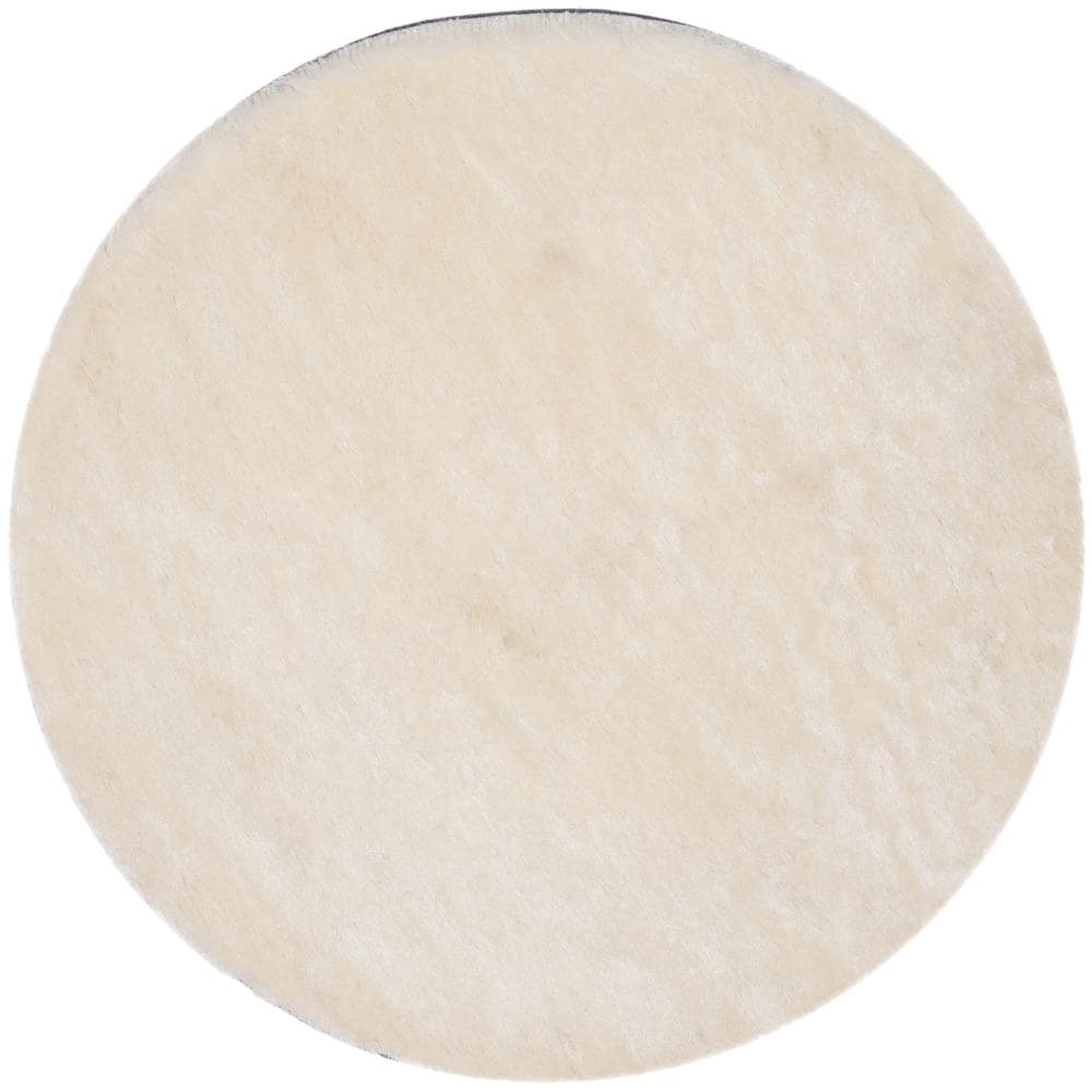 Safavieh SG511-1212-7R Paris Shag 7 x 7 (ft) Tufted Polyester Ivory Round Indoor Solid Area rug