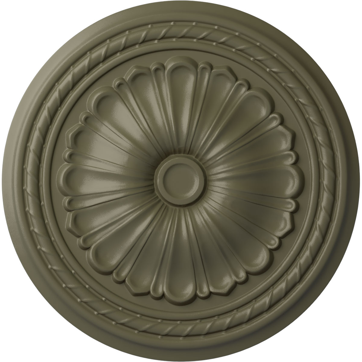 Ekena Millwork CM20ALSSF Alexa 20.5-in W x 20.5-in L Painted Spartan Stone Polyurethane Whole Ceiling Medallion