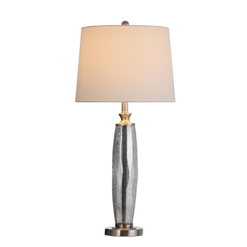 StyleCraft Home Collection 32-in Mercury 3-Way Table Lamp with Fabric ...