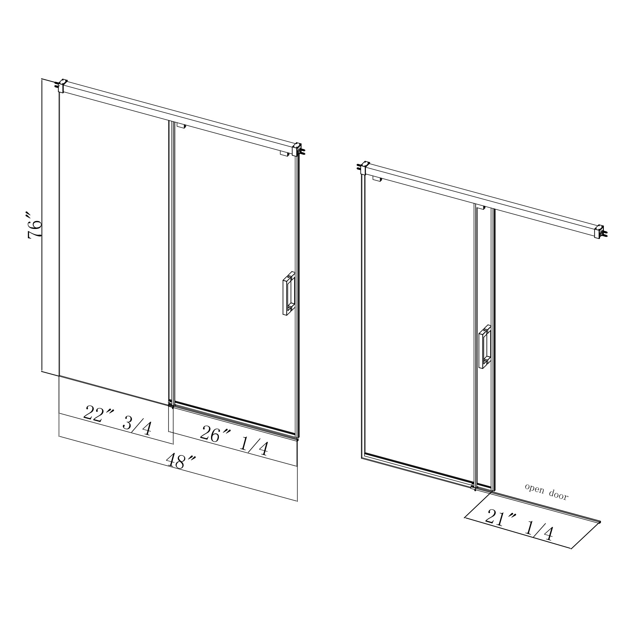 WELLFOR CV-SS11-4876BL Shower-Doors - View #7