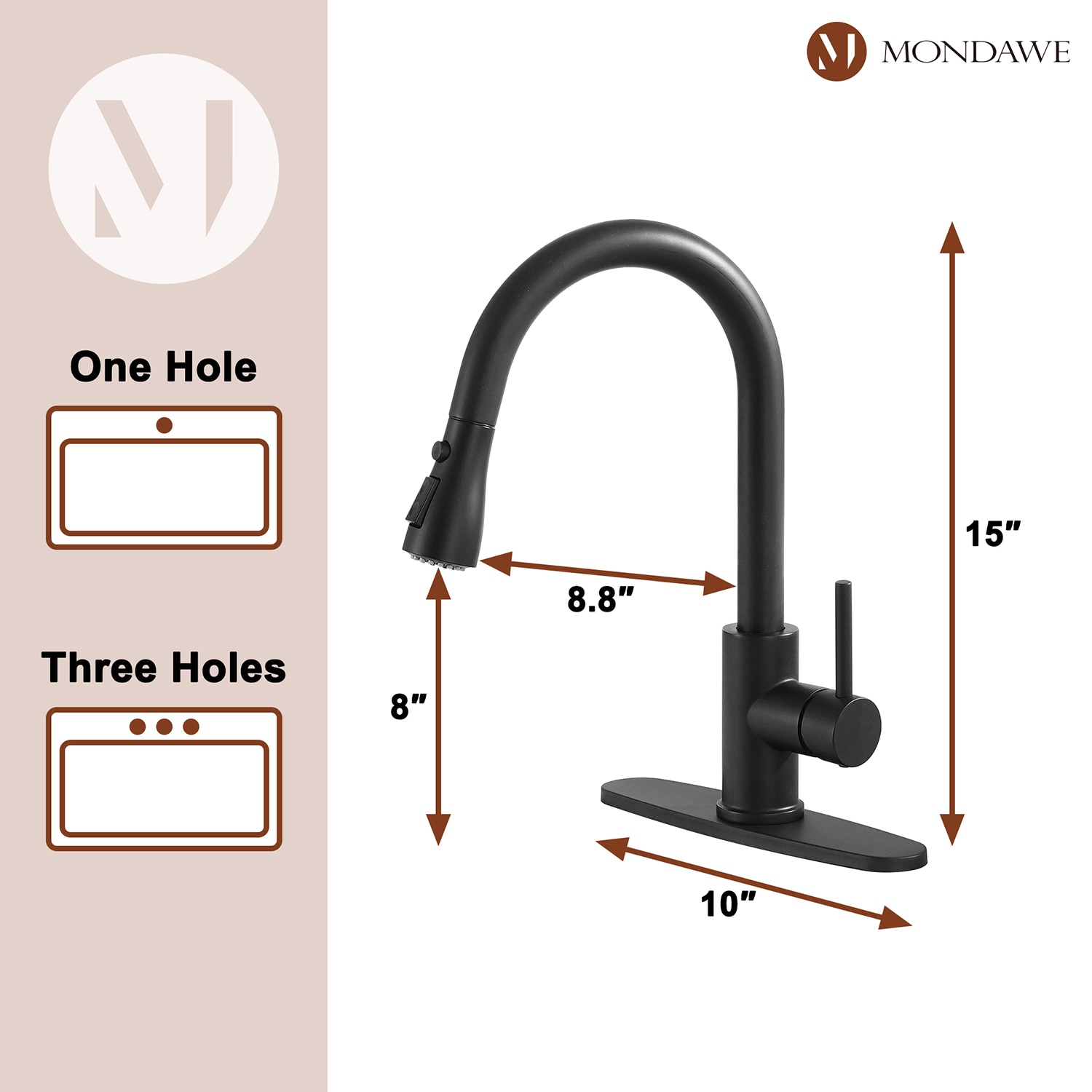 Mondawe OR-4001MB-DG Kitchen-Faucets - View #9