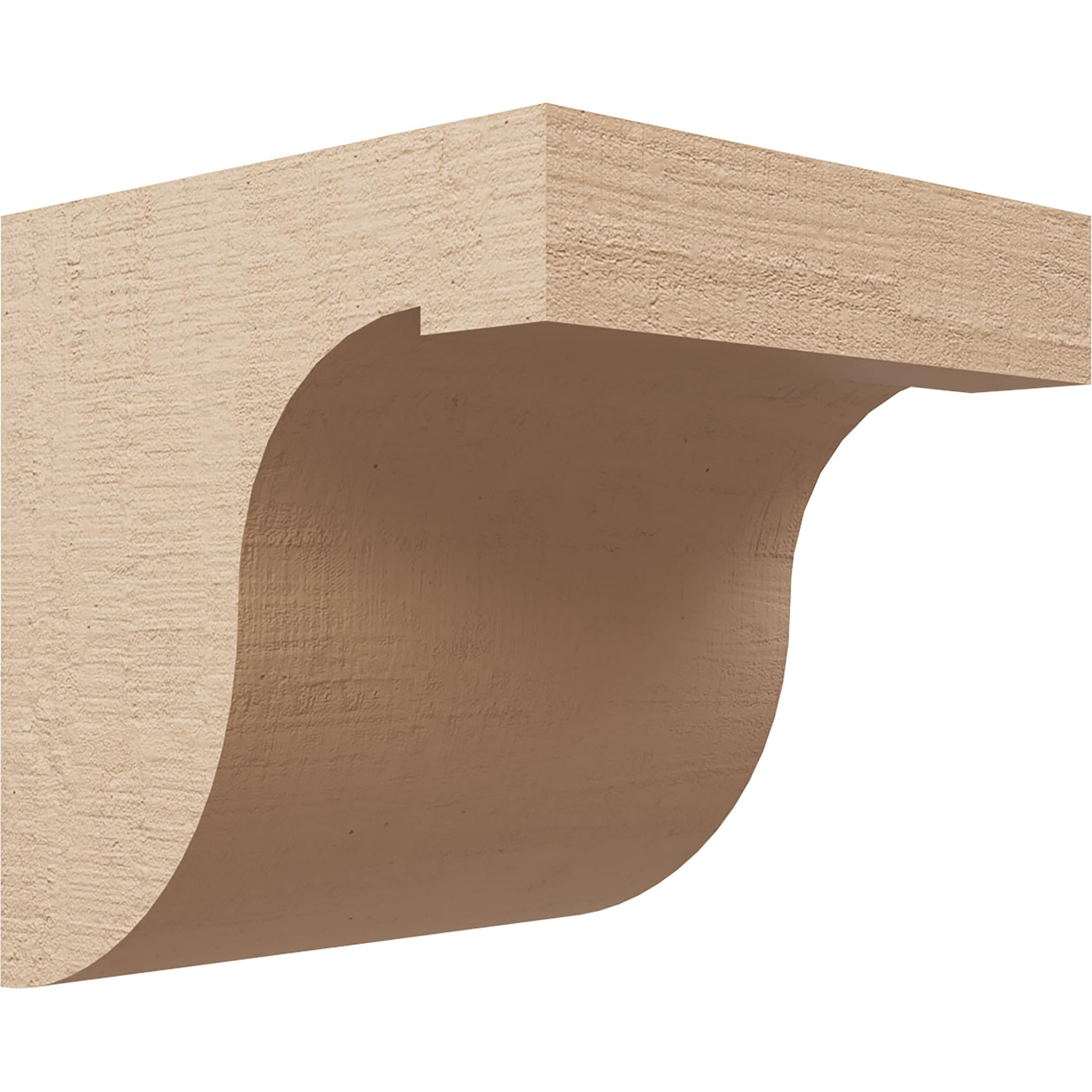 Ekena Millwork CORU09X09X09DELRCPR 9-in x 9-in x 9-in Rough Cedar Woodgrain TimberThane Primed Urethane Paintable/Stainable Corbel