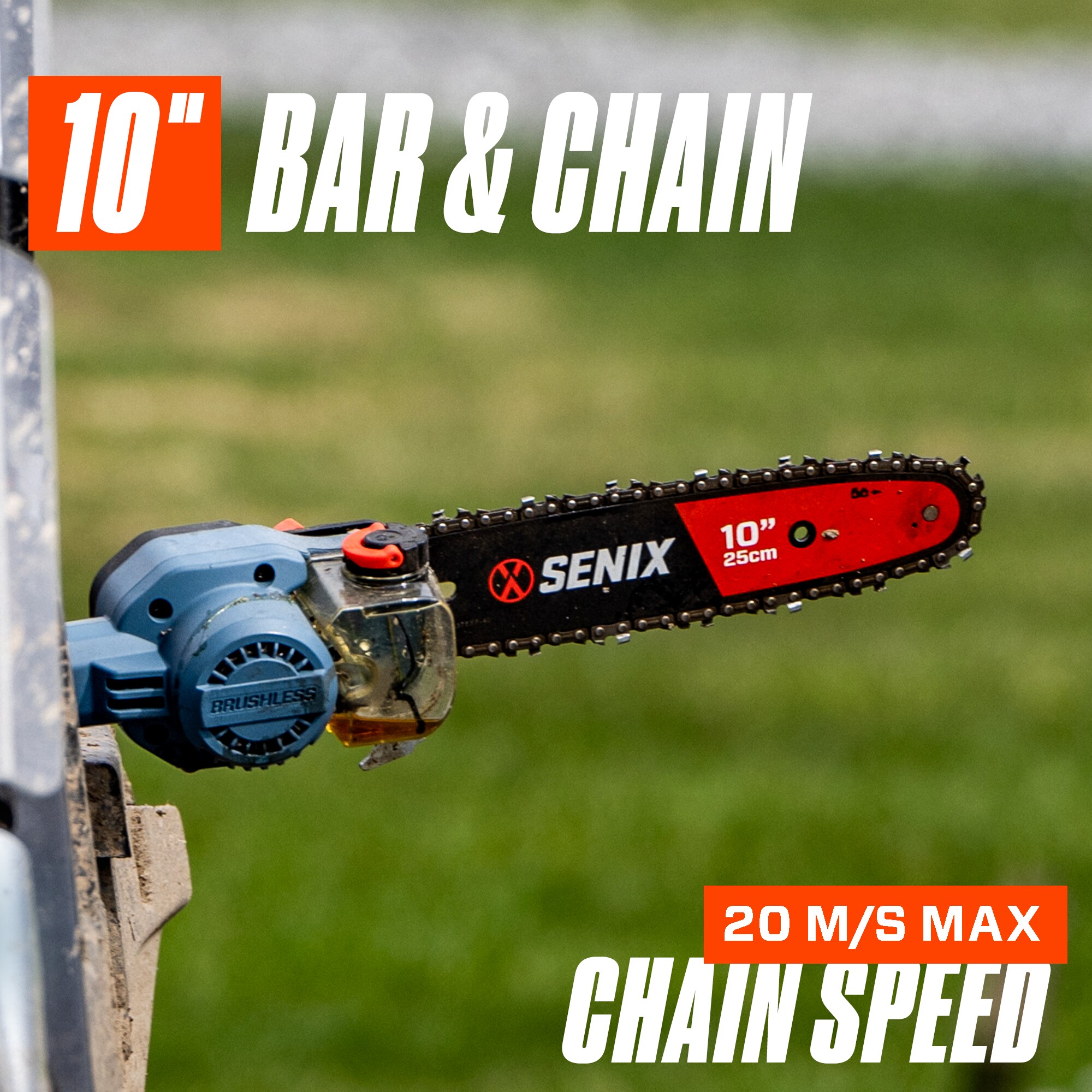 SENIX 60-volt Max 10-in 3 Ah Battery Pole Saw (Battery and Charger Included) CSPX6-M Sansujyuku sansujyuku.com