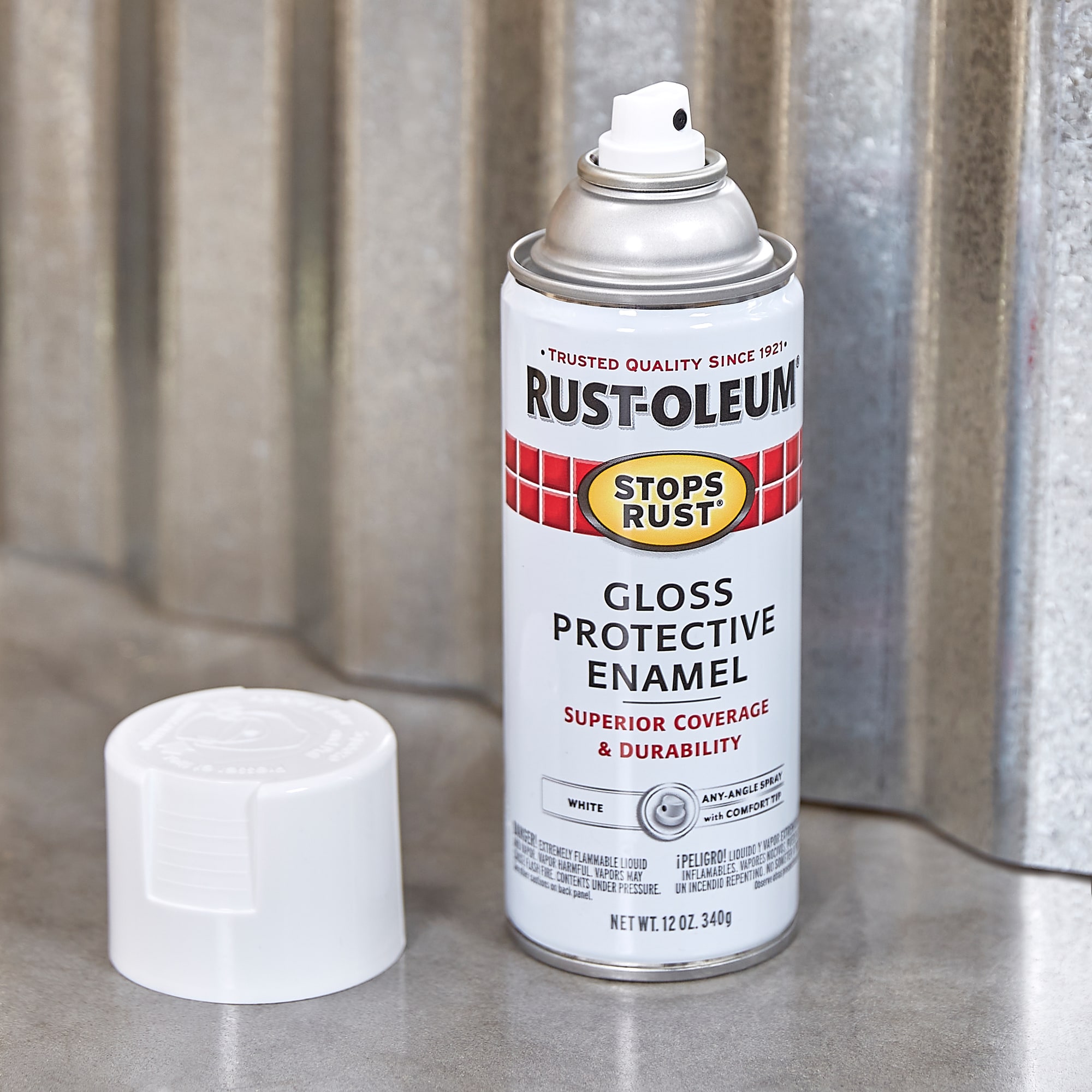 Rust-Oleum 12 oz Stops Rust Protective Enamel Spray Paint - Semi-Gloss White