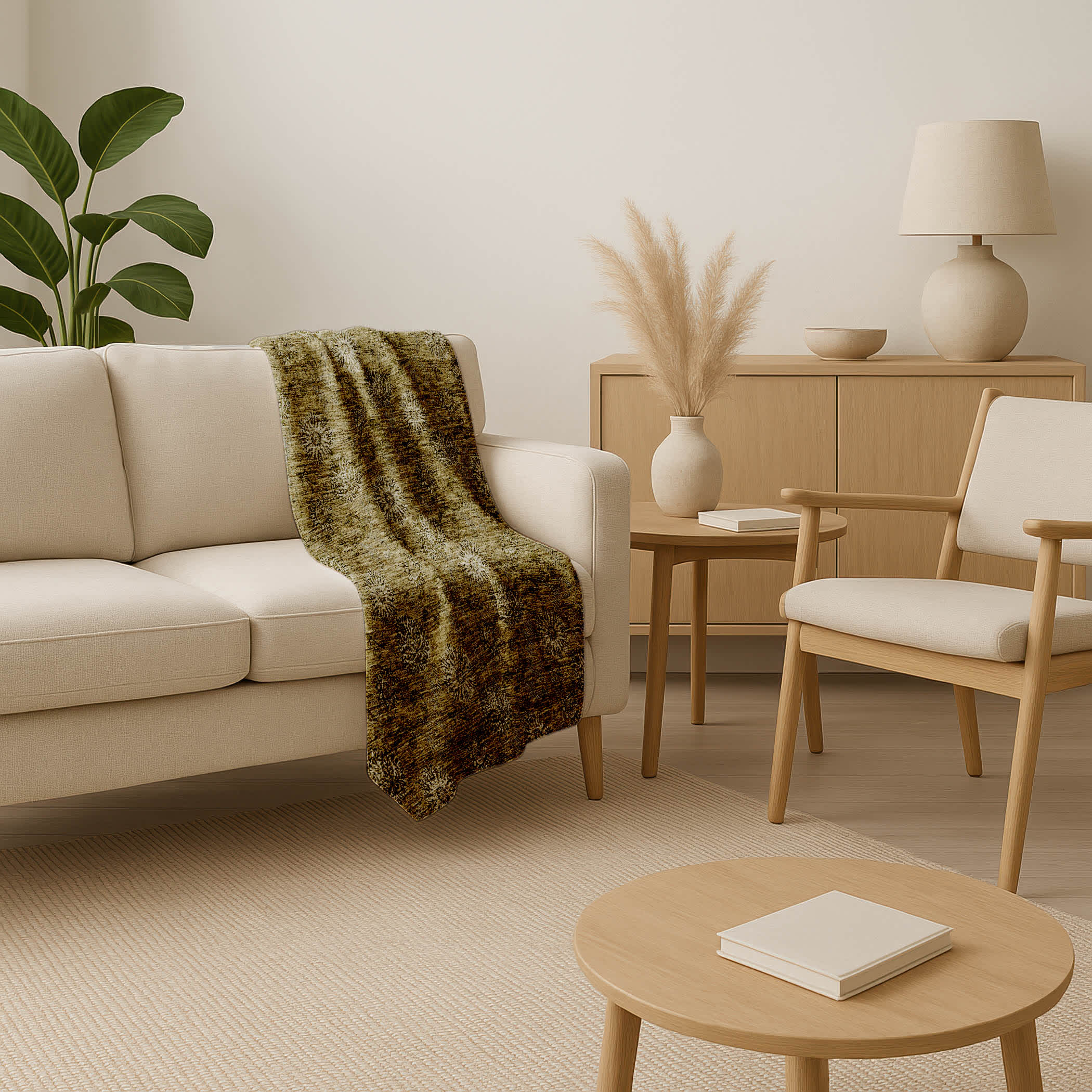 Addison Rugs Premium Machine Washable Addison ASB788 Brown 50 x 70 inches Sherpa Throw Blanket