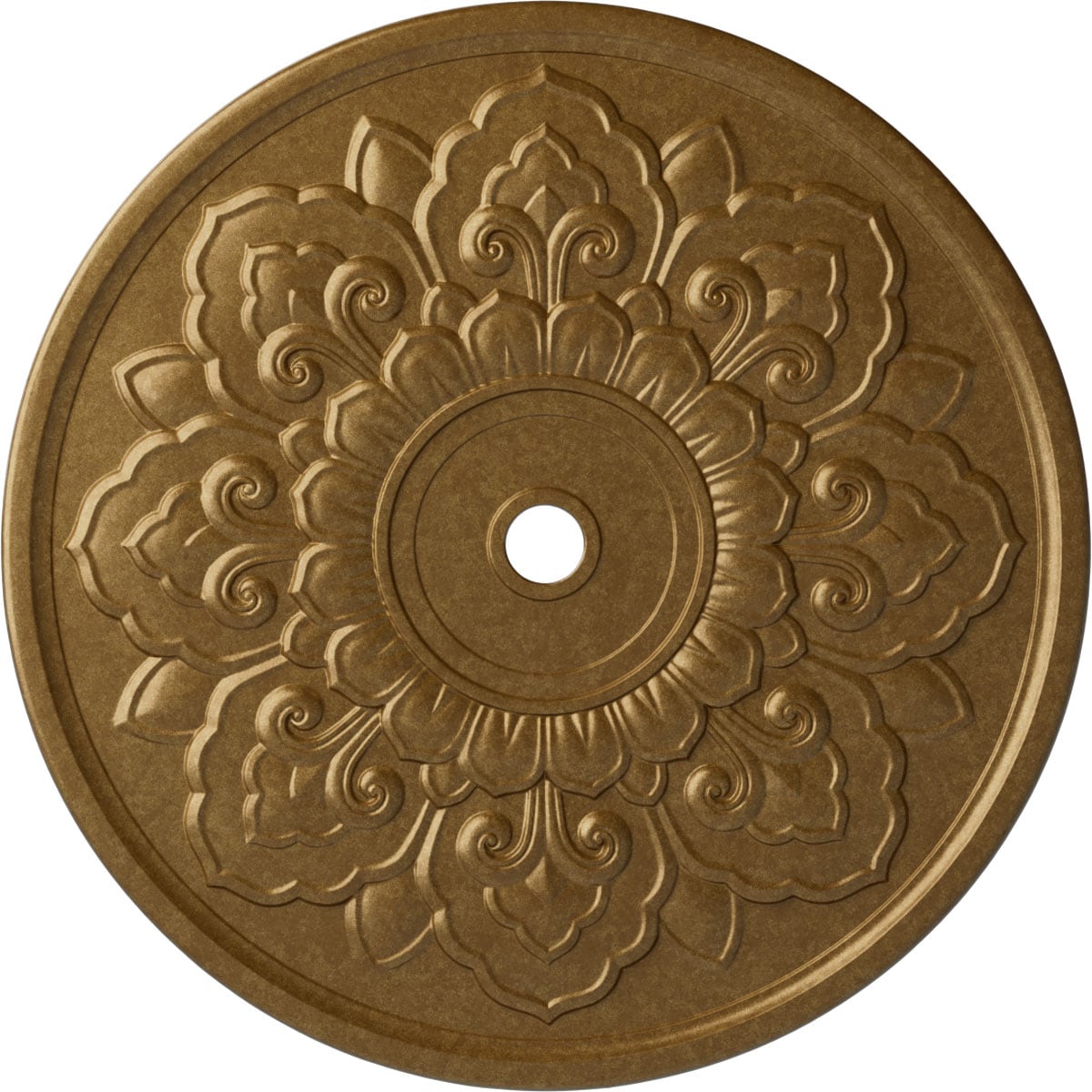 Ekena Millwork CM50LOPAS Lorry 51-in W x 51-in L Painted Pale Gold Polyurethane Whole Ceiling Medallion
