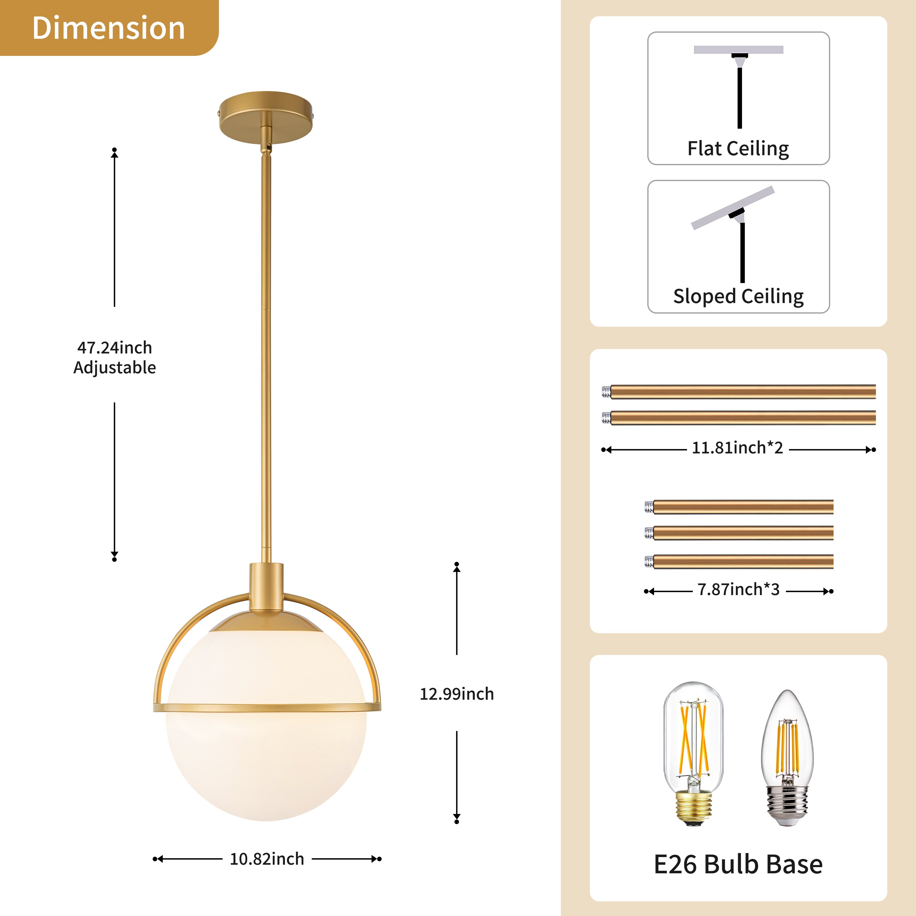 GoYeel ZP062GD01-D25 Pendant-Lights - View #4