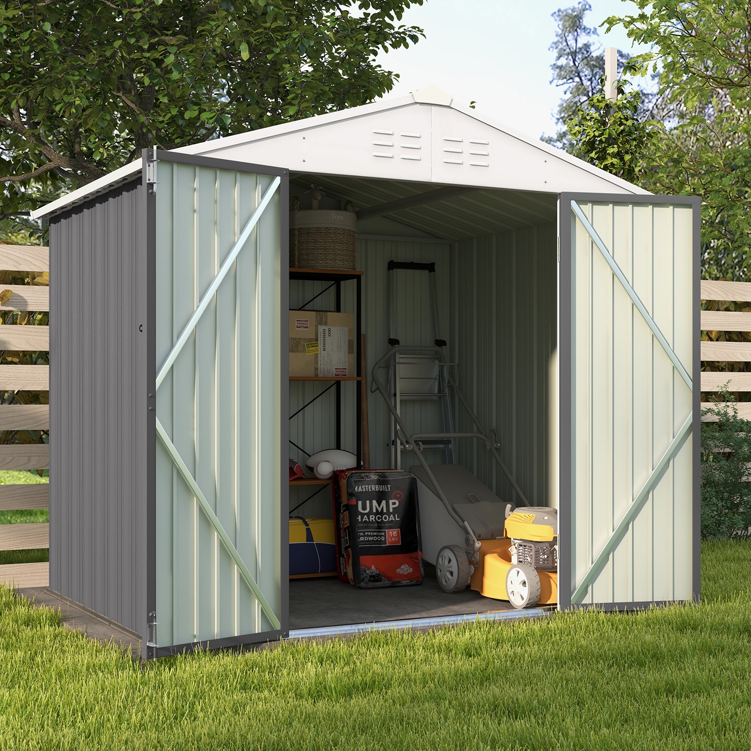 Patiowell 8-ft X 6-ft Galvanized Steel Storage Shed In The Metal 