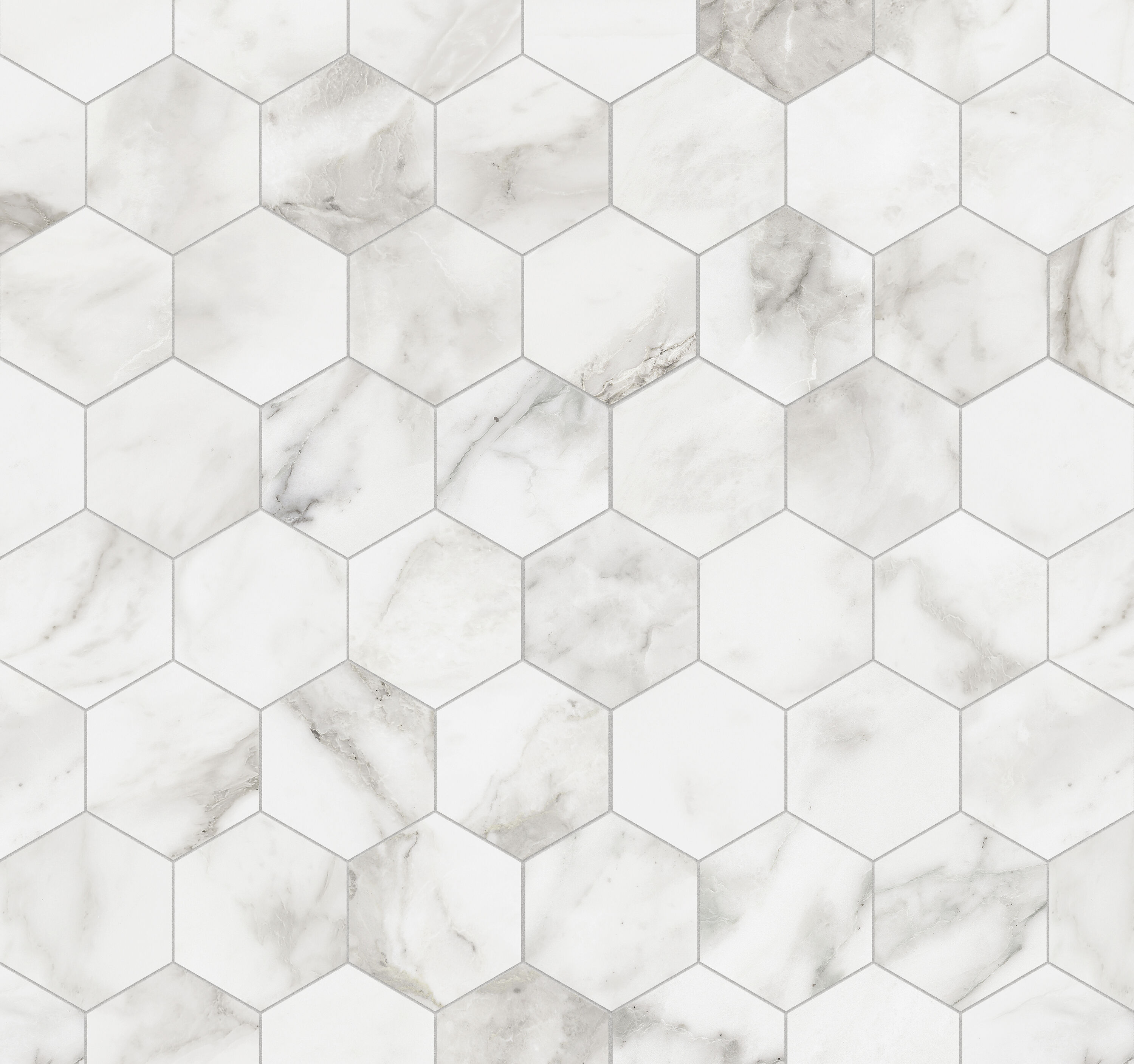 Satori 1001-0387-0 Bianco Palazzo Bianco Palazzo 12-in x 12-in Polished Porcelain Marble look Hexagon Mosaic Floor and Wall Tile ( 0.97-sq ft Piece )