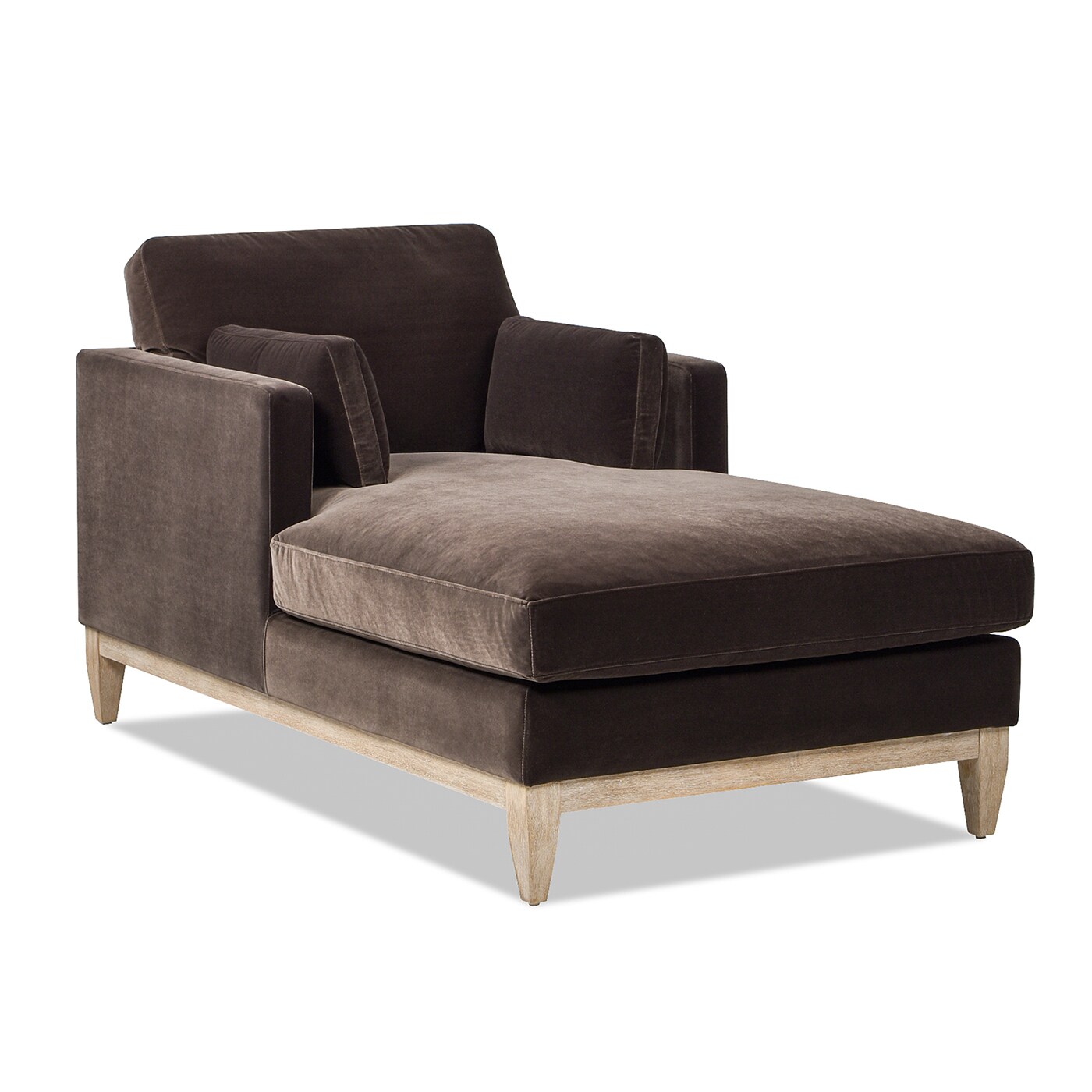 Jennifer Taylor Home LV035-62230 Knox Modern Deep Brown Performance Velvet Velvet Chaise Lounge