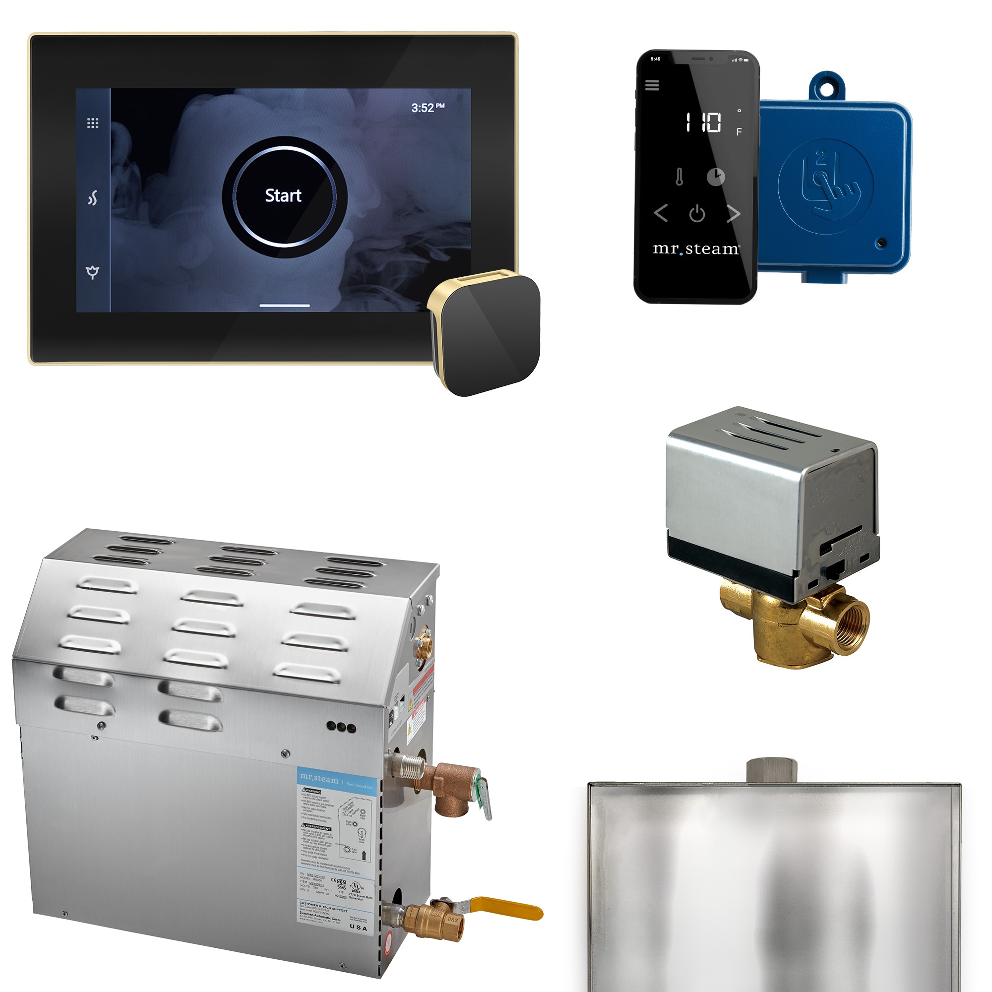 Mr. Steam 06C1ANHA000 6000-Watts Black Satin Brass Steam generator control kit