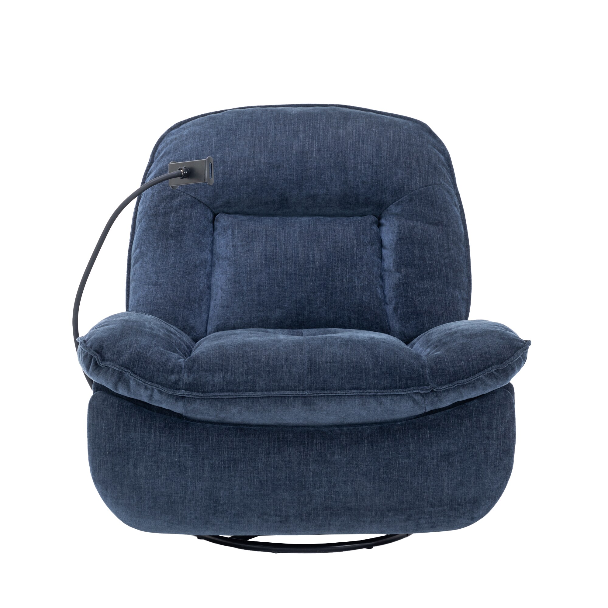 Clihome W50-ZO-0783 Blue Chenille Upholstered Tufted Swivel Powered Reclining Recliner