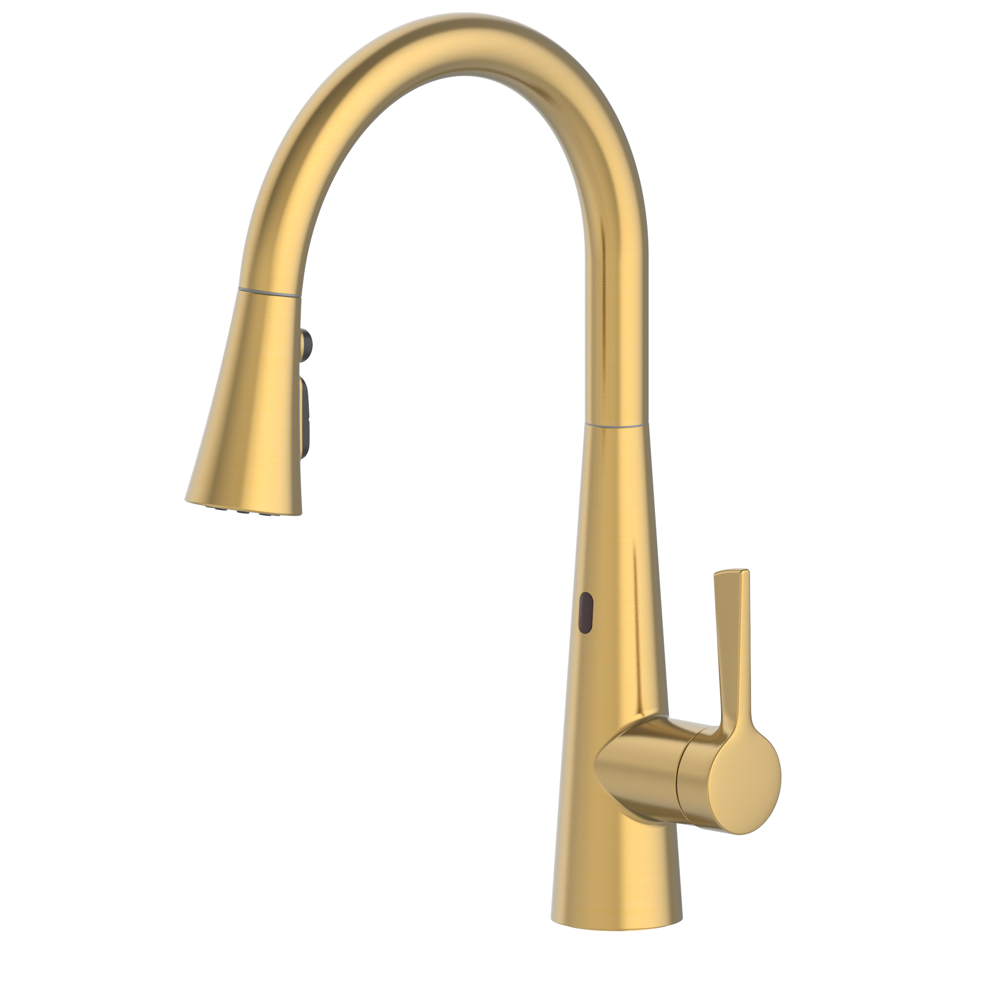 allen + roth 67947W-134408 Brushed Gold Single Handle Deck-mount Kitchen Faucet ( Deck Plate Included )