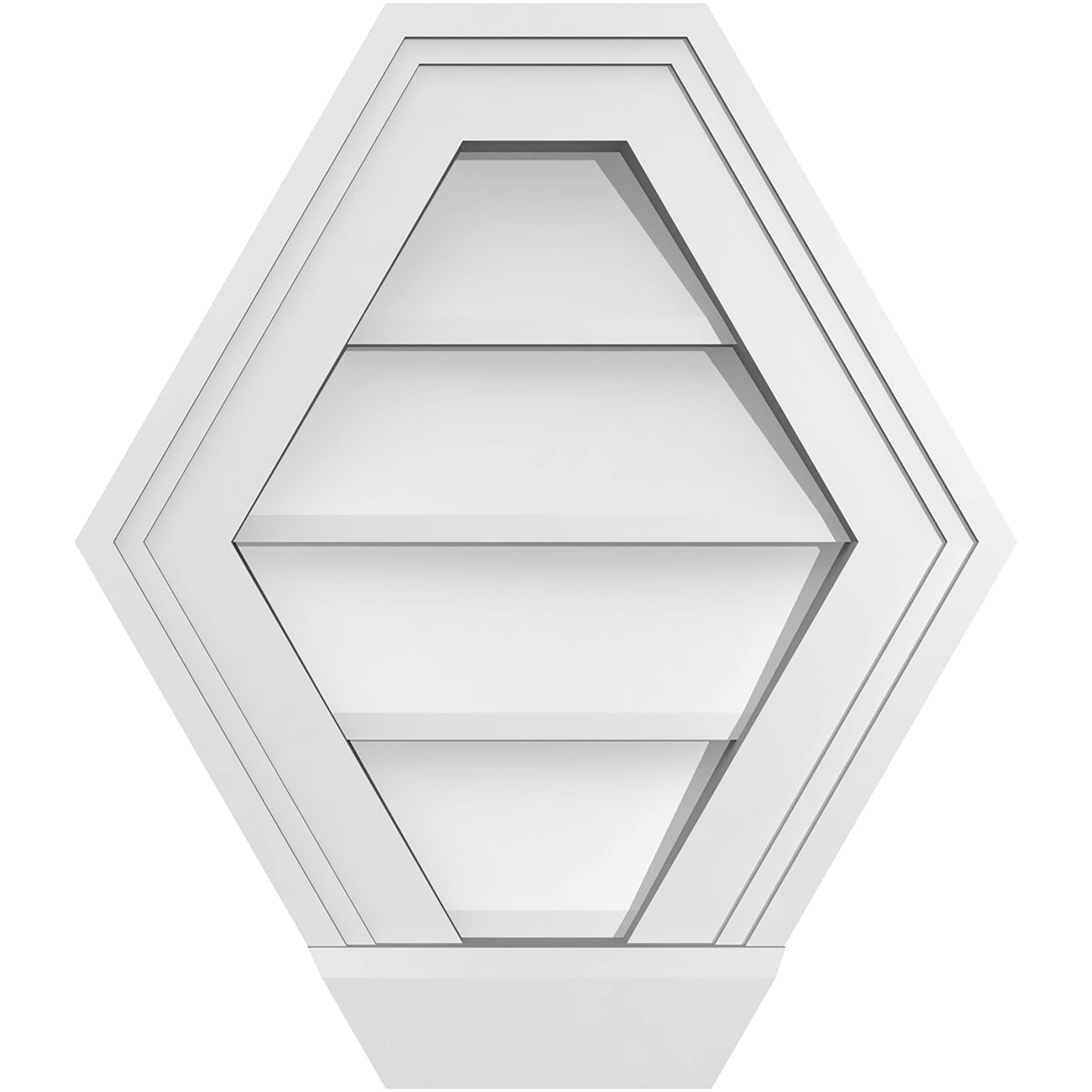 Ekena Millwork GVPHP14X1603SN 14-Inches x 16-Inches Off-white Peaked PVC Gable Louver Vent