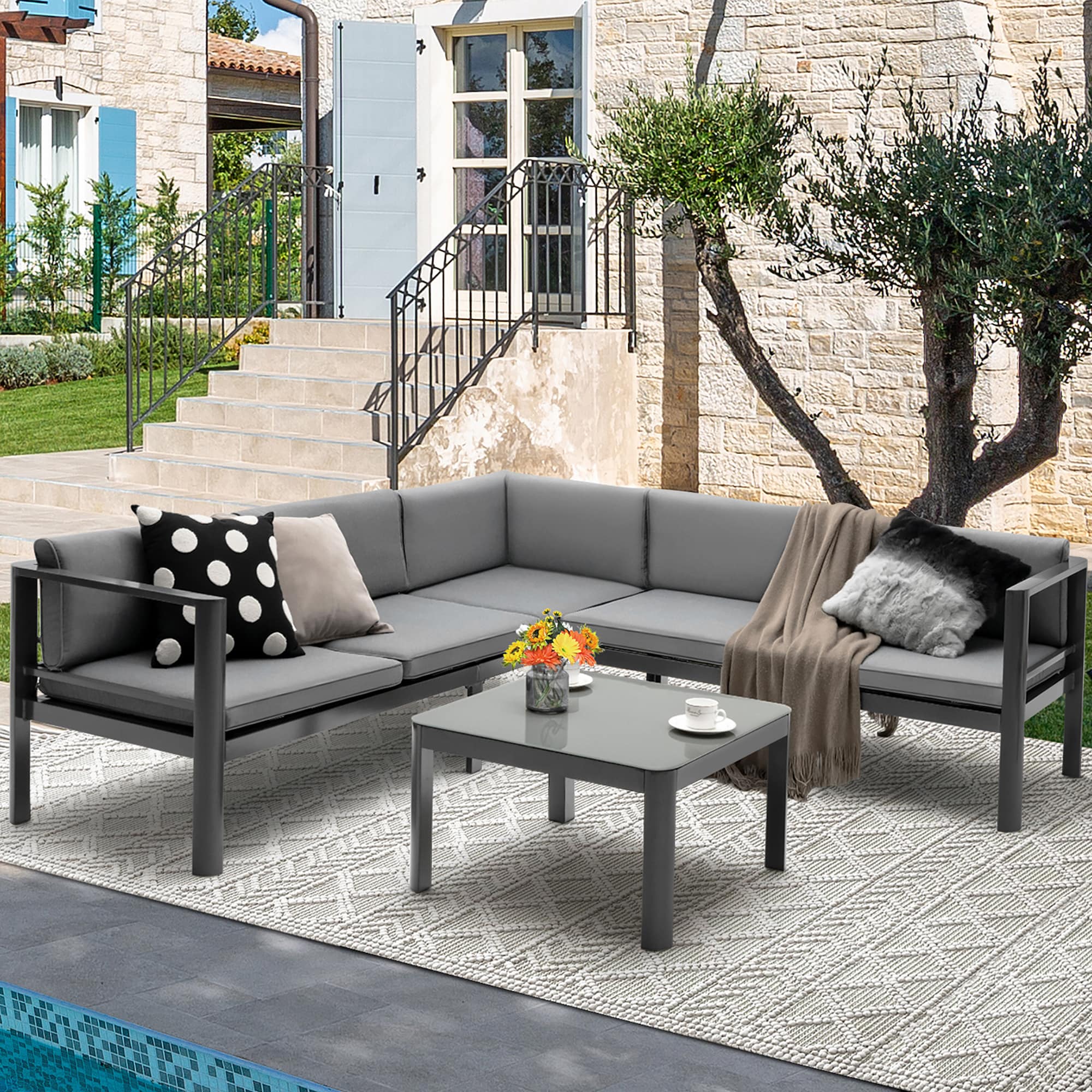 Costway NP10603GR+ Patio-Conversation-Sets - View #9