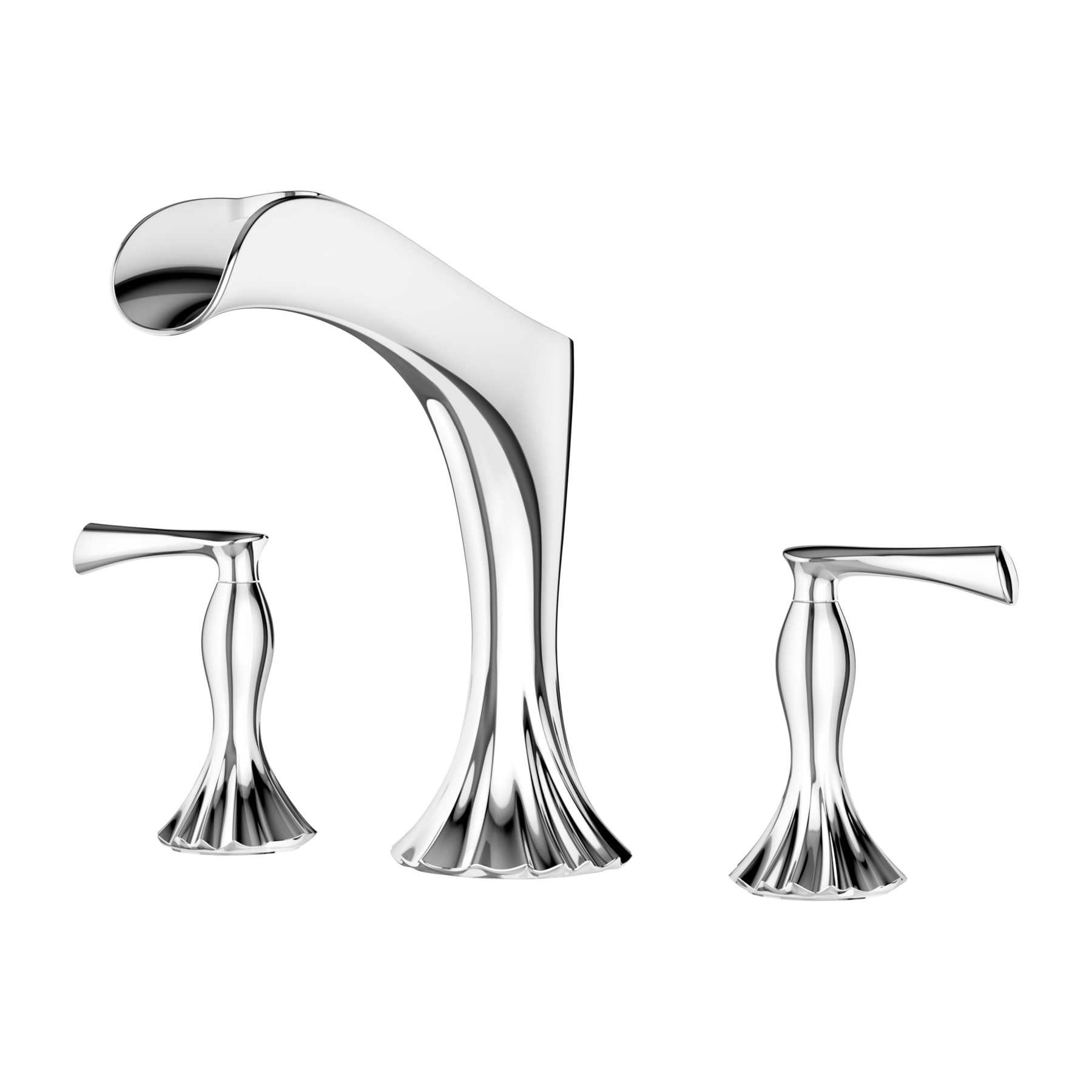 Pfister RT6-5RHC Rhen Polished Chrome 2-handle Deck-mount Roman Low-arc Bathtub Faucet