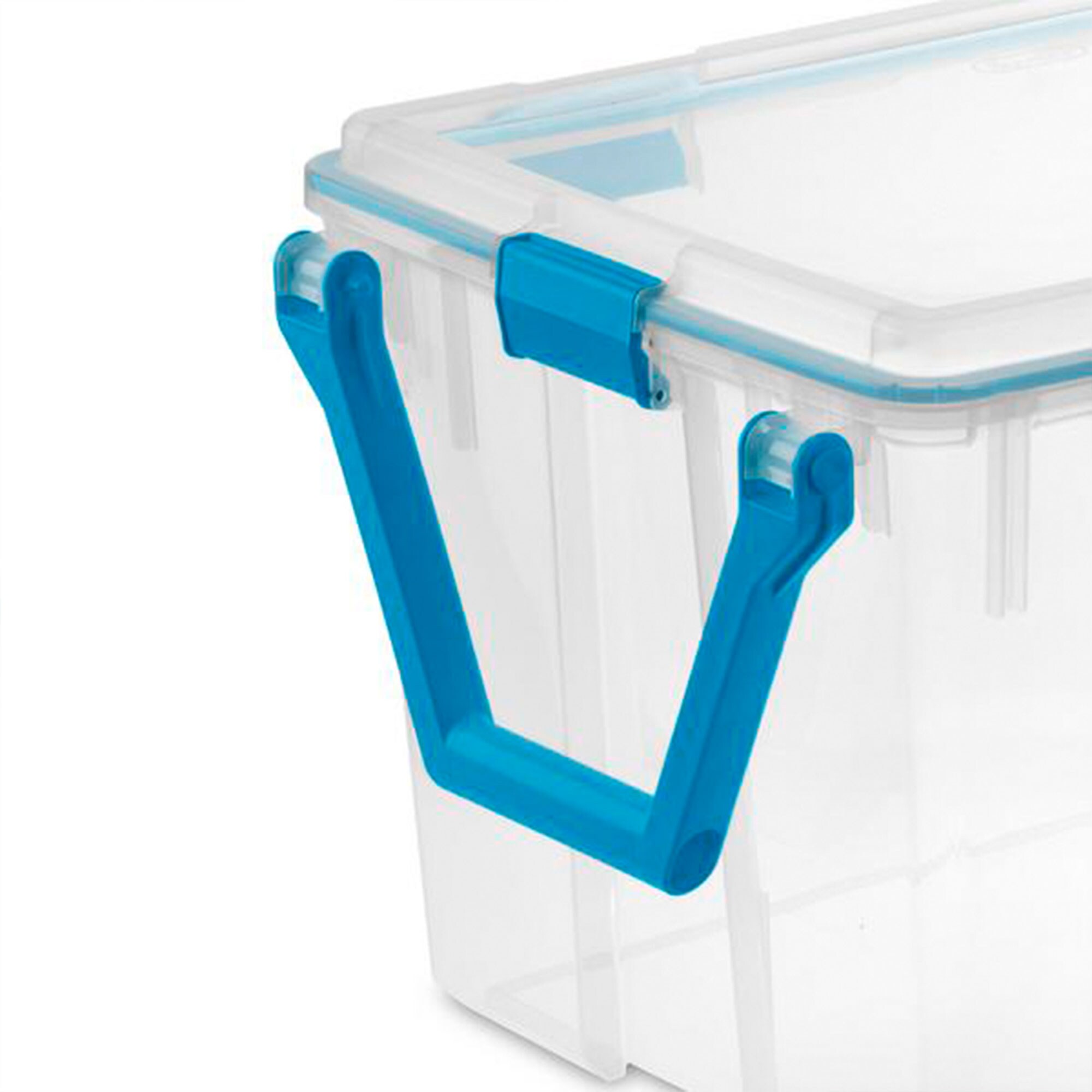 Sterilite 20 Qt Gasket Box, Stackable Storage Bin With Latching Lid And  Tight Seal Plastic Container To Organize Basement, Clear Base And Lid,  12-pack : Target