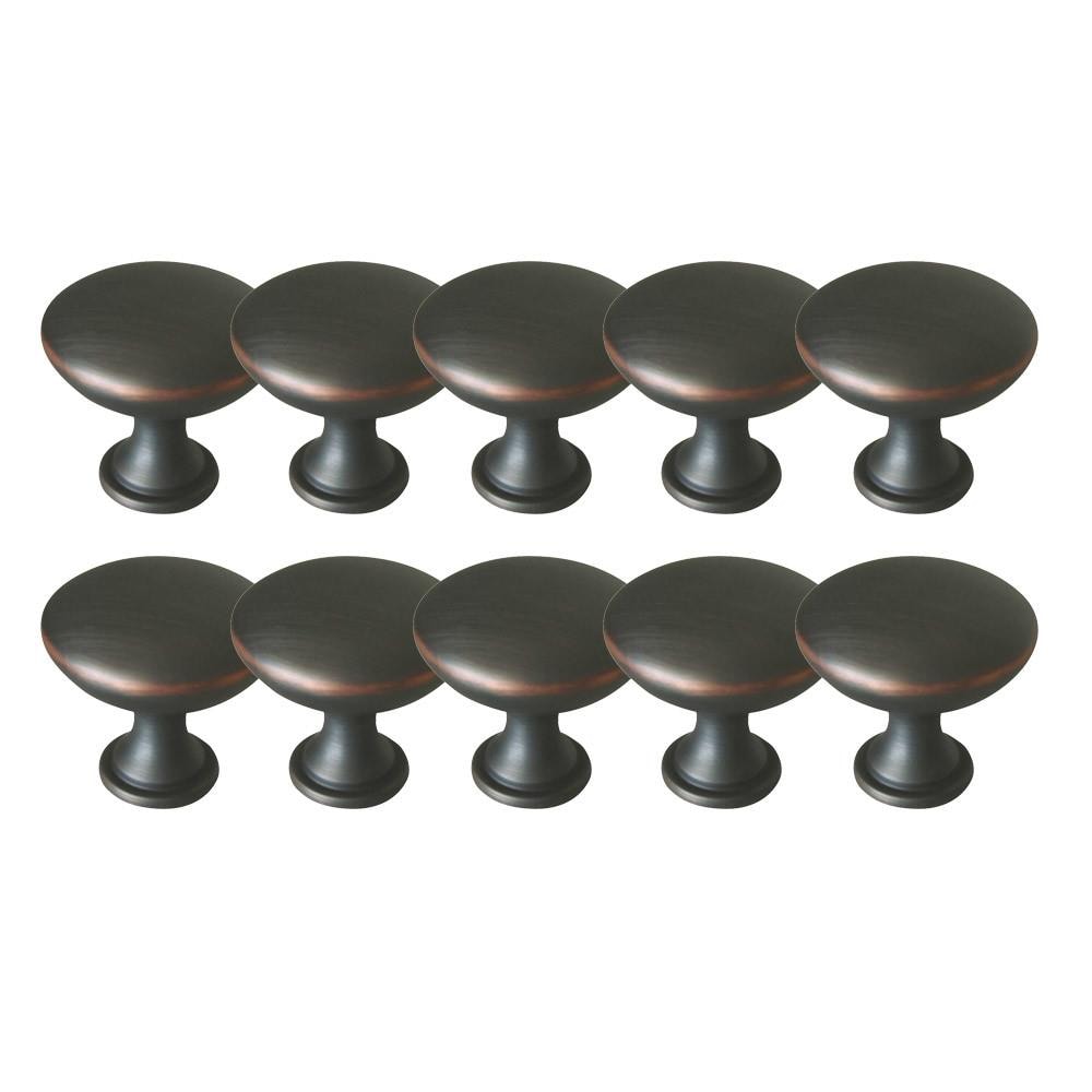 Design House 182238 Midtown 1-1/10-in Oil-Rubbed Bronze Round Transitional Cabinet Knob 10 -Pack