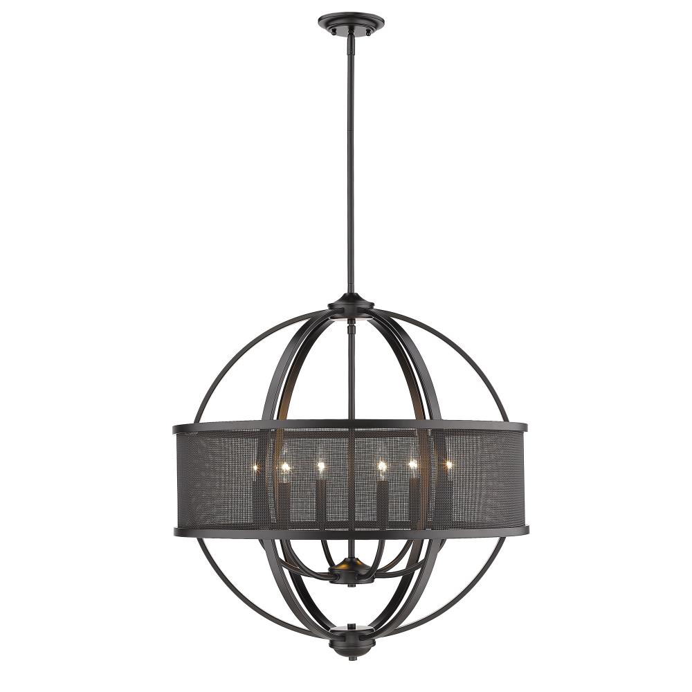 Golden Lighting Colson 6-Light Matte Black Farmhouse Led; Dry rated ...