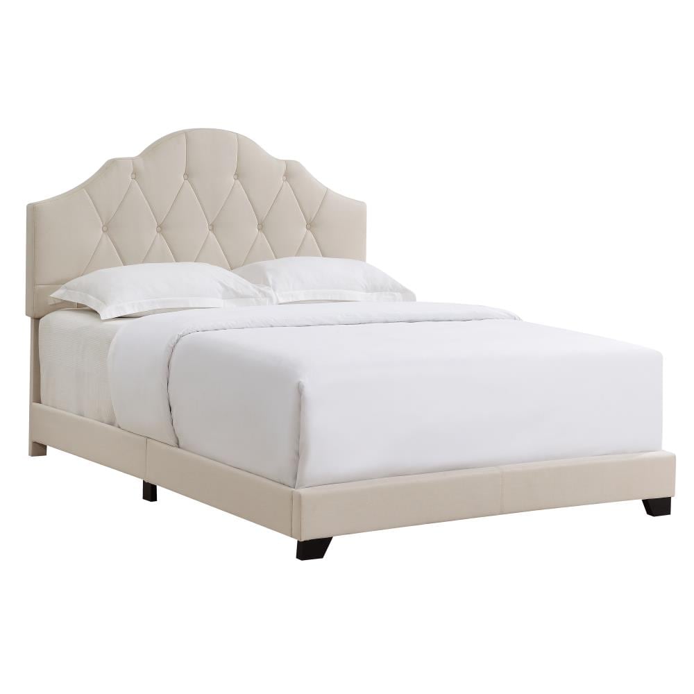 HomeFare Linen Beige Queen Wood Panel Bed at Lowes.com