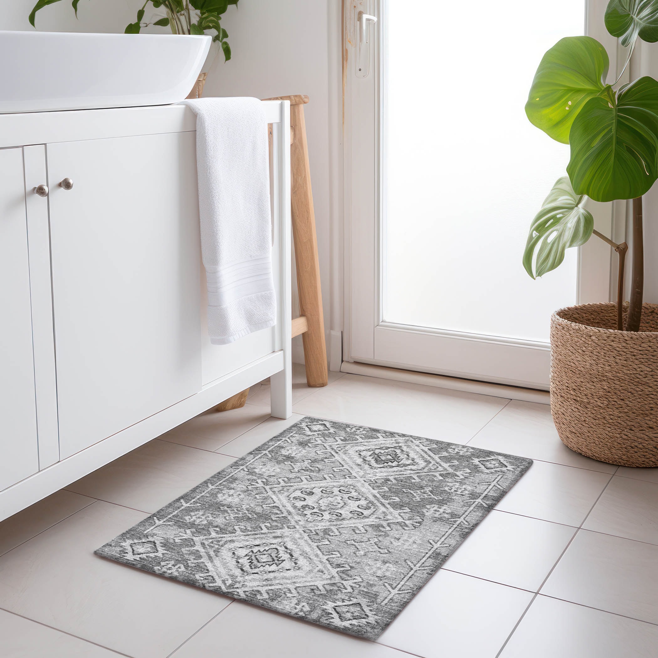 Addison Rugs AMF73AS20X30 Mayfield AMF73AS 2 x 3 (ft) Loomed Polyester Ash Rectangular Indoor Abstract Machine washable Area rug