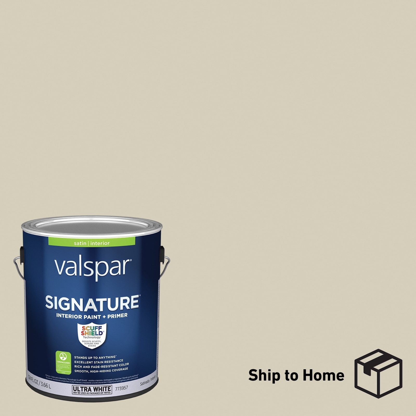 Valspar HGSW3507-2636468 Signature Satin Oyster Bar HGSW3507 Latex Interior Paint Paint + Primer ( 1-gallon )