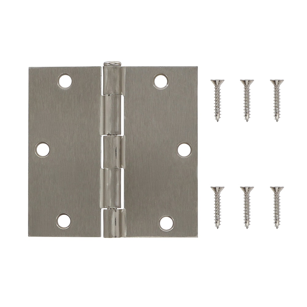 RELIABILT 3-1/2-in H Square Satin Nickel Mortise Interior Door Hinge #605685