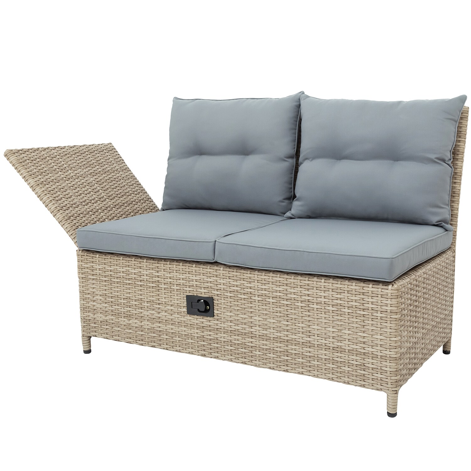 val Twisted Iedereen Mondawe 4-Piece Rattan Patio Conversation Set with Gray Cushions in the  Patio Conversation Sets department at Lowes.com