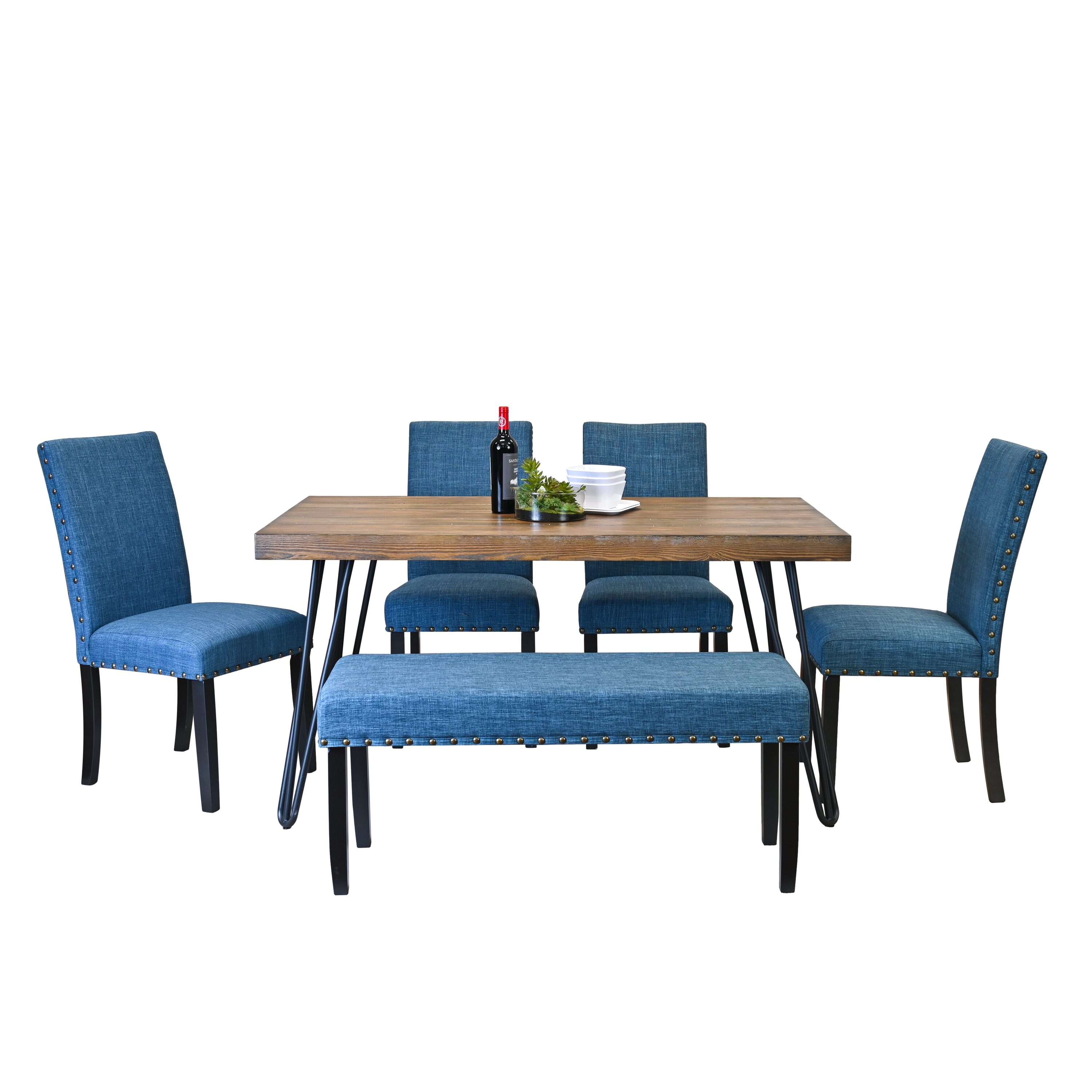 Roundhill Furniture T8741C162X2-CB162BU Dining-Sets - View #2