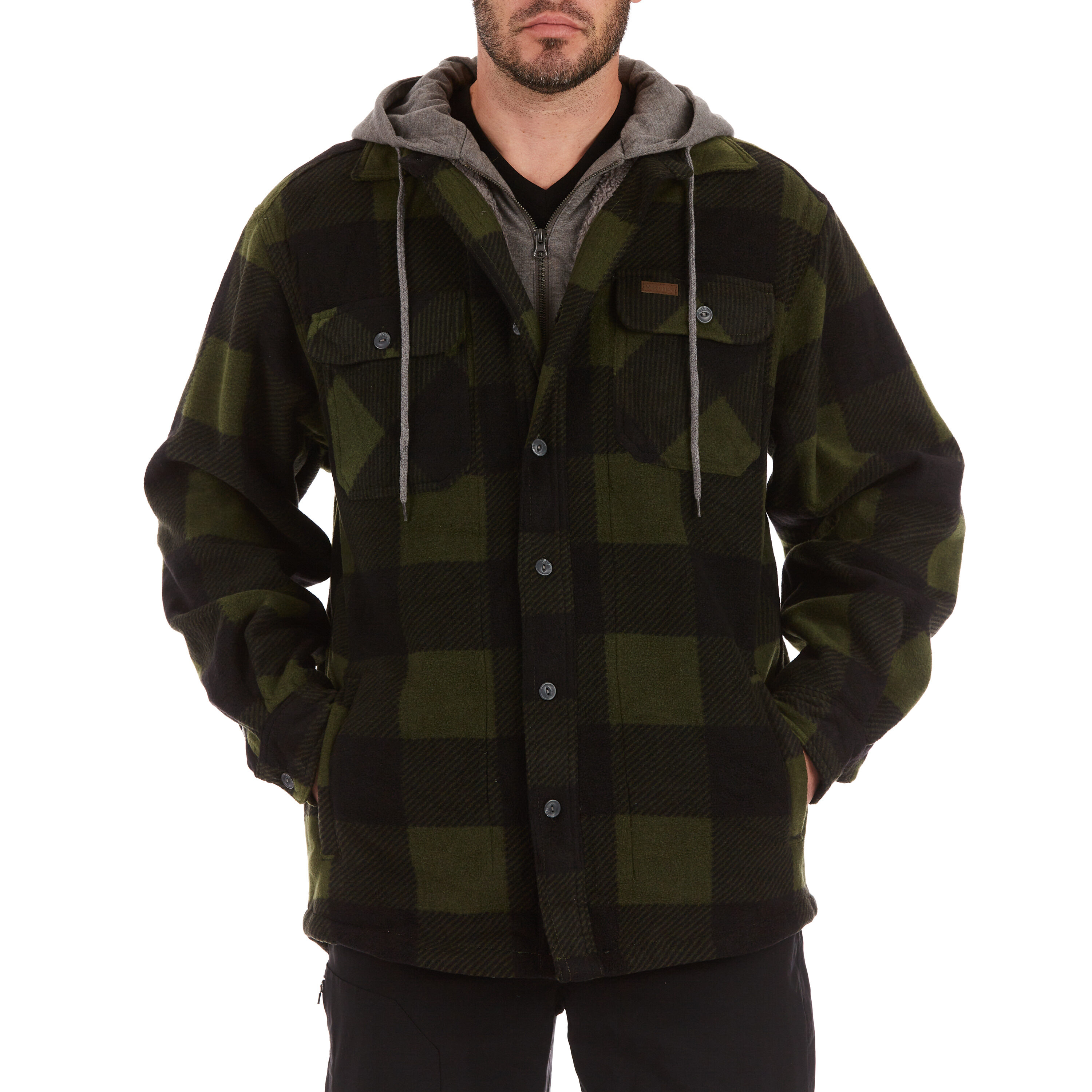 Smith's Workwear S3215FC2-OB-L Men's Olive/Black-503 Polyester Hooded Insulated Work jacket ( Large )