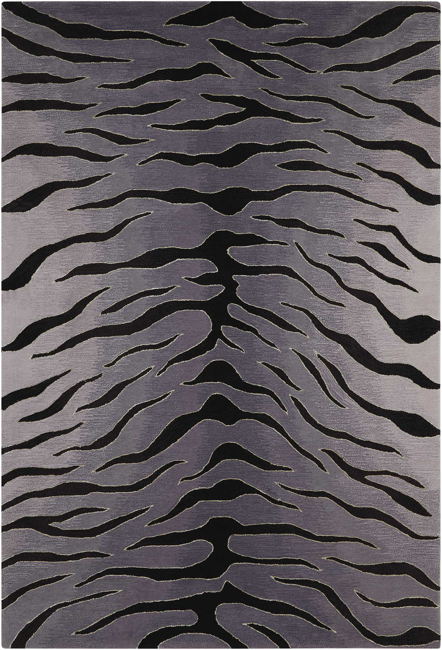 Nourison Contour 8 x 10 Blk/Grey Indoor Abstract Mid-Century Modern Handcrafted Area Rug