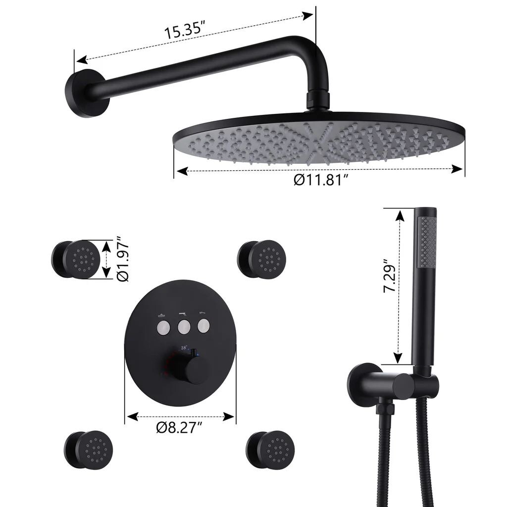 WELLFOR WB-1016 Showerhead-Bar-Panels - View #2