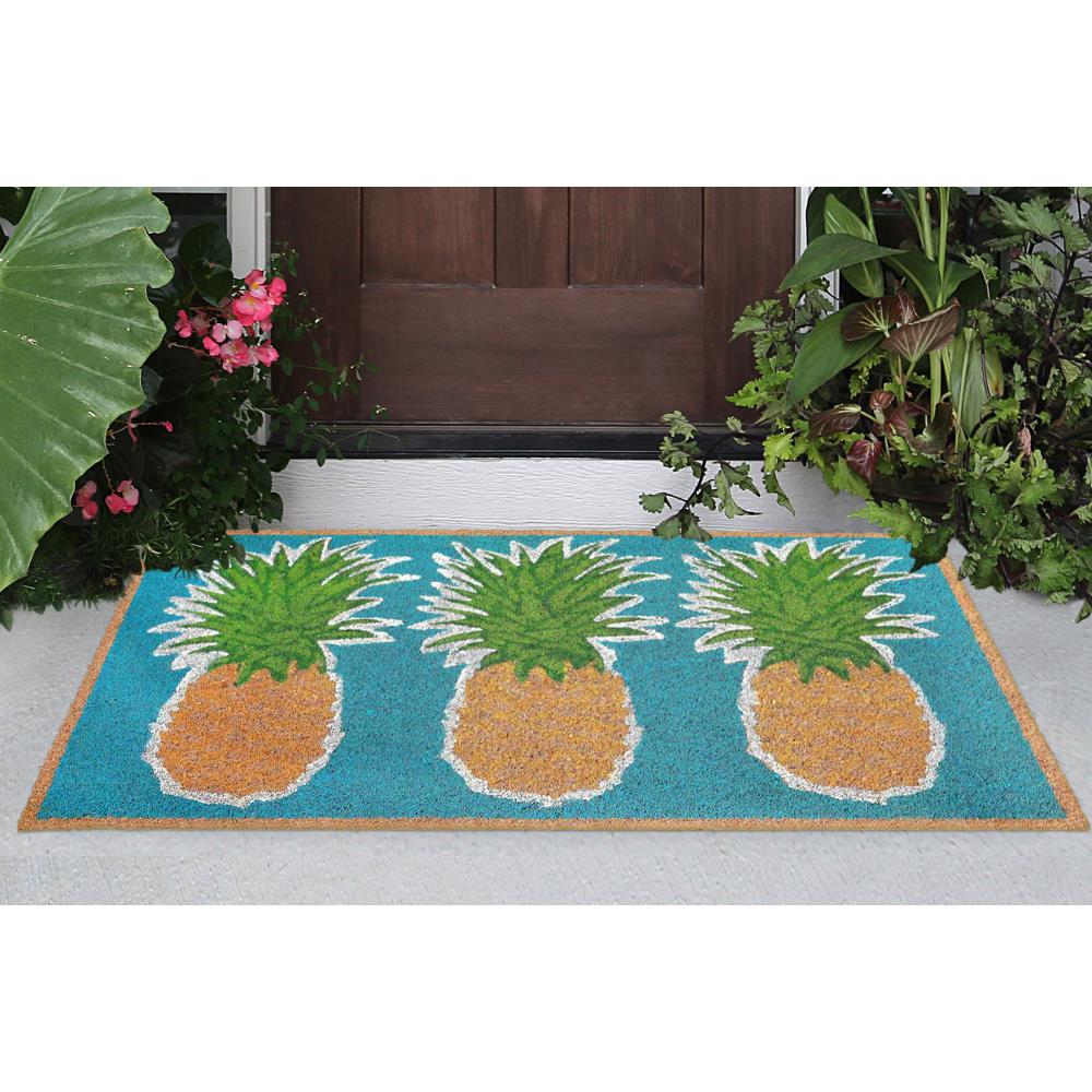 Avera Products | Classic Pineapple Welcome Mat, Natural Coir Fiber Doormat, Anti