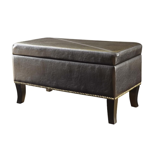 Convenience Concepts Winslow Modern, Modern Faux Leather Storage Bench