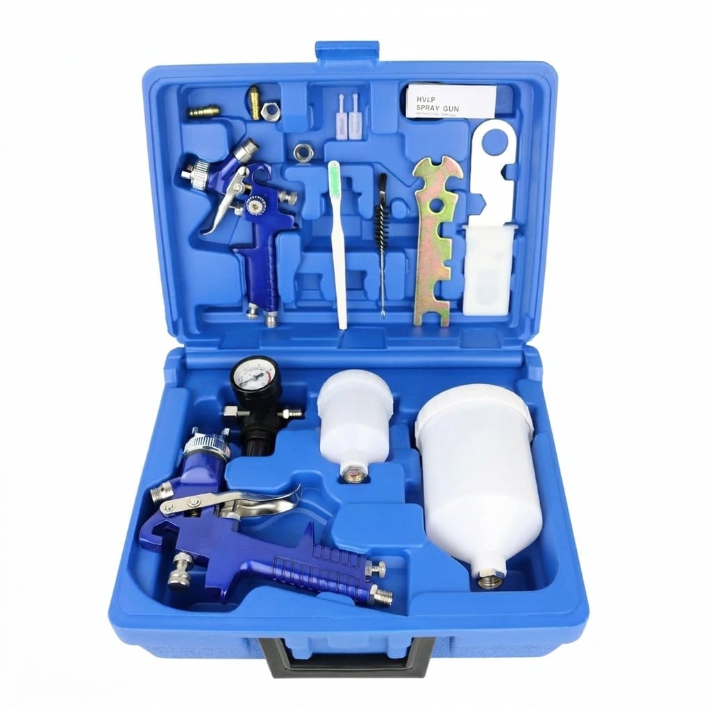 Misopily  HVLP Air Gravity Spray Gun Set 2 Piece Kit 0.8mm 125ml and 1.4mm 600ml Nozzle Gravity Feed Paint Sprayer for Car Furniture Wall Art
