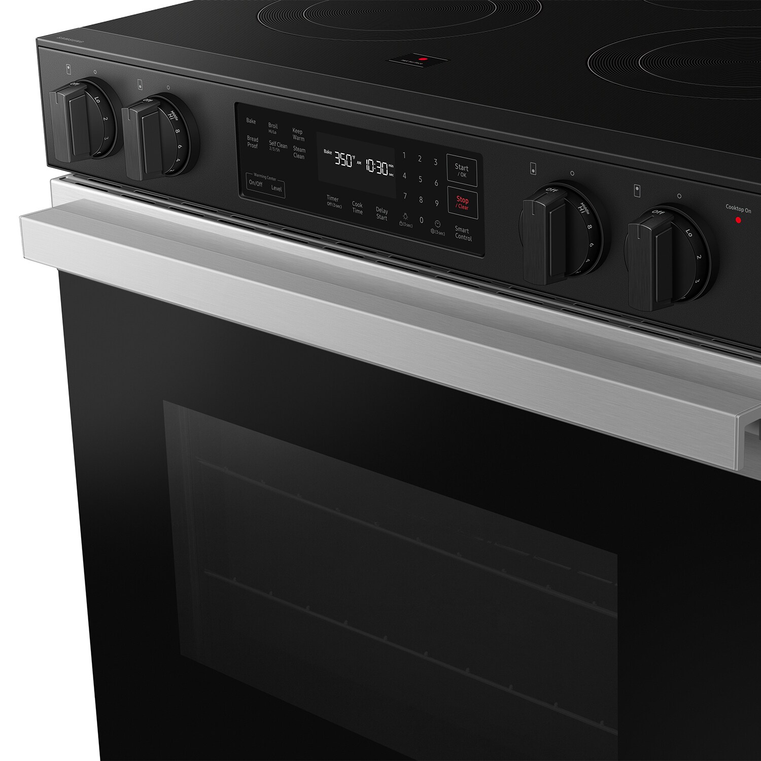 Samsung Bespoke 30in Glass Top 5 Burners 6.3cu ft SelfCleaning Slide