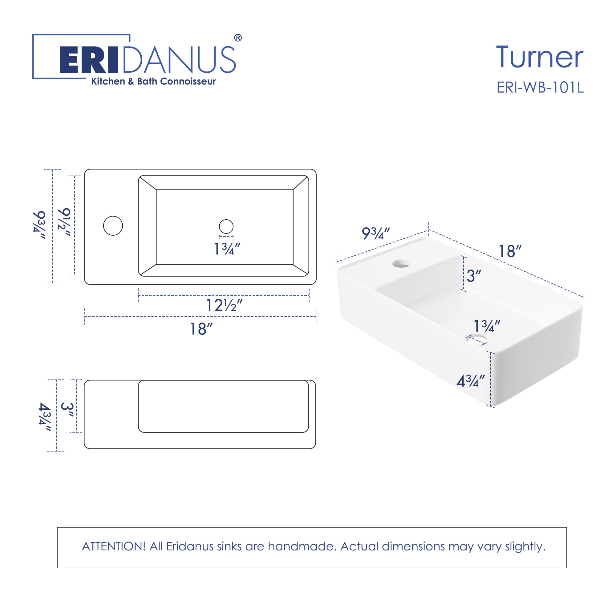 Eridanus ERI-WB-101L-A Bath-Sink - View #2