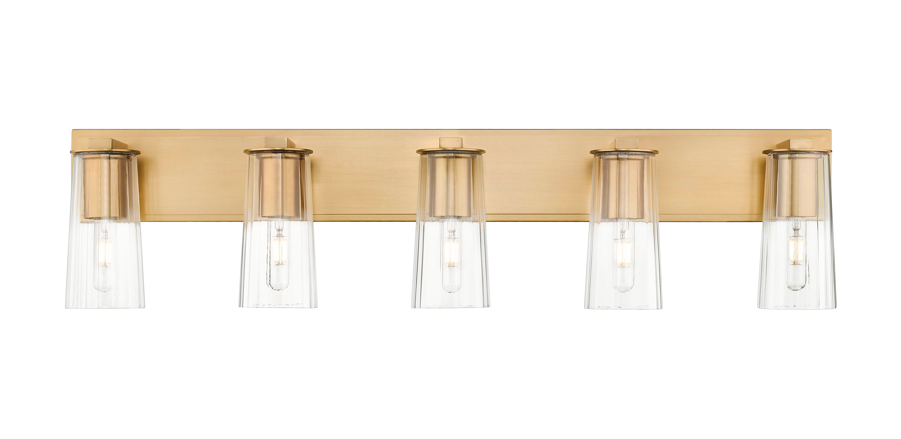 Modern Gold 5-Light Dimmable Cylinder Vanity Fixture